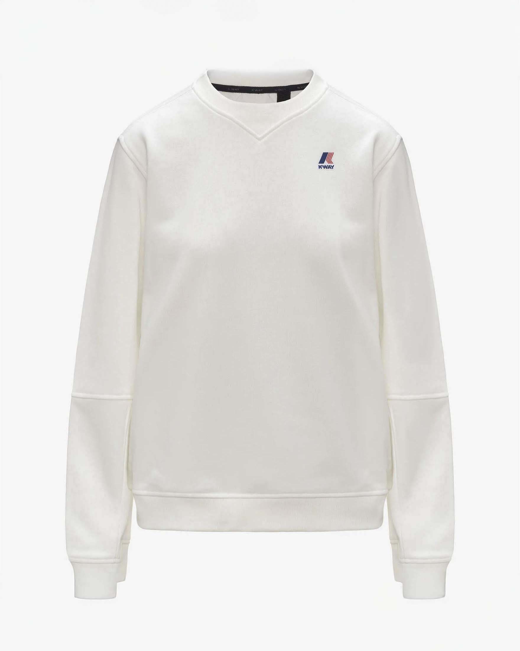 Felpa girocollo bianca K-way Nael in misto cotone