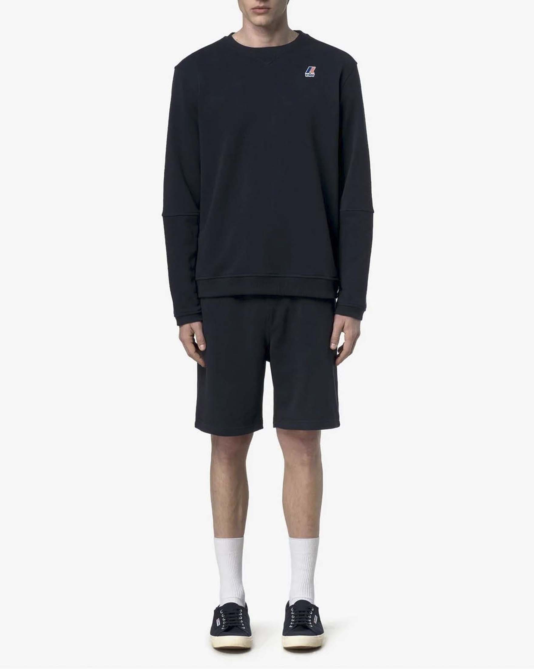 Felpa girocollo blu K-way Nael in misto cotone