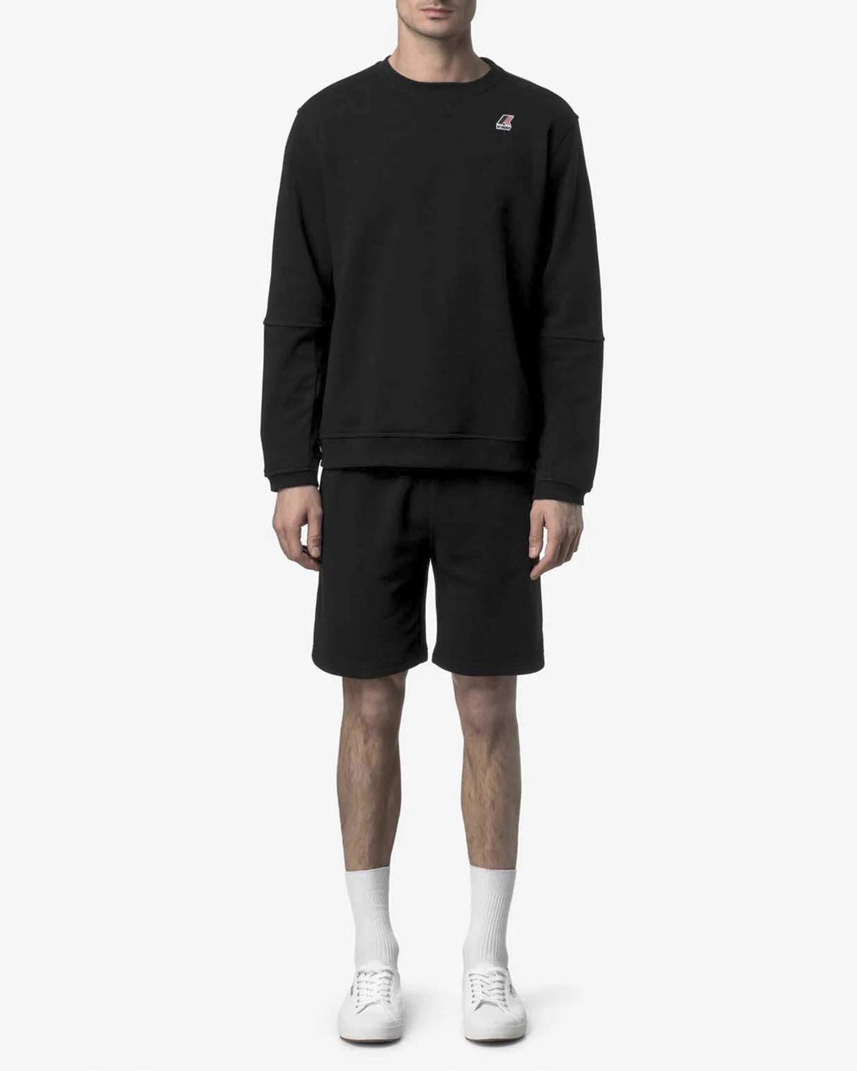 Felpa girocollo nera K-way Nael in misto cotone