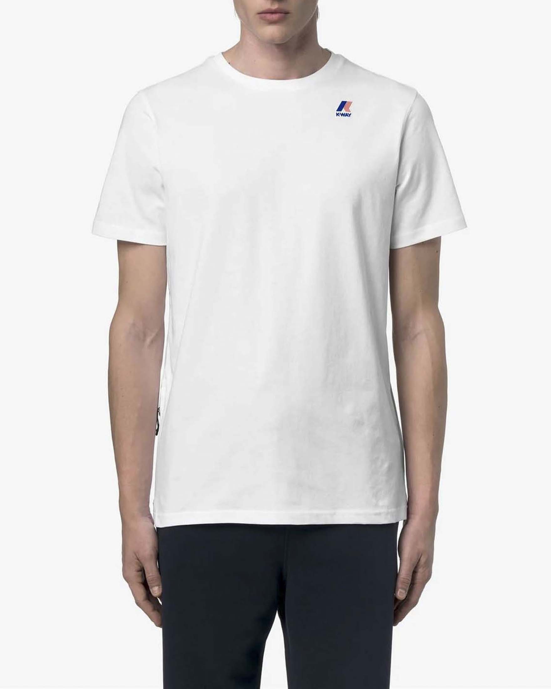 T-shirt mezza manica K-way Leonide bianca in puro cotone