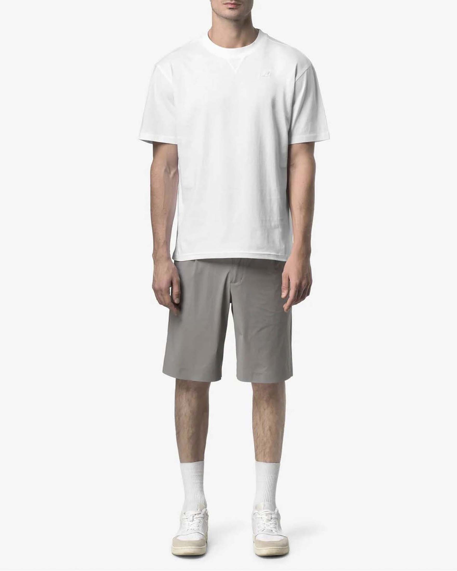 T-shirt mezza manica K-way Solo bianca in jersey di puro cotone