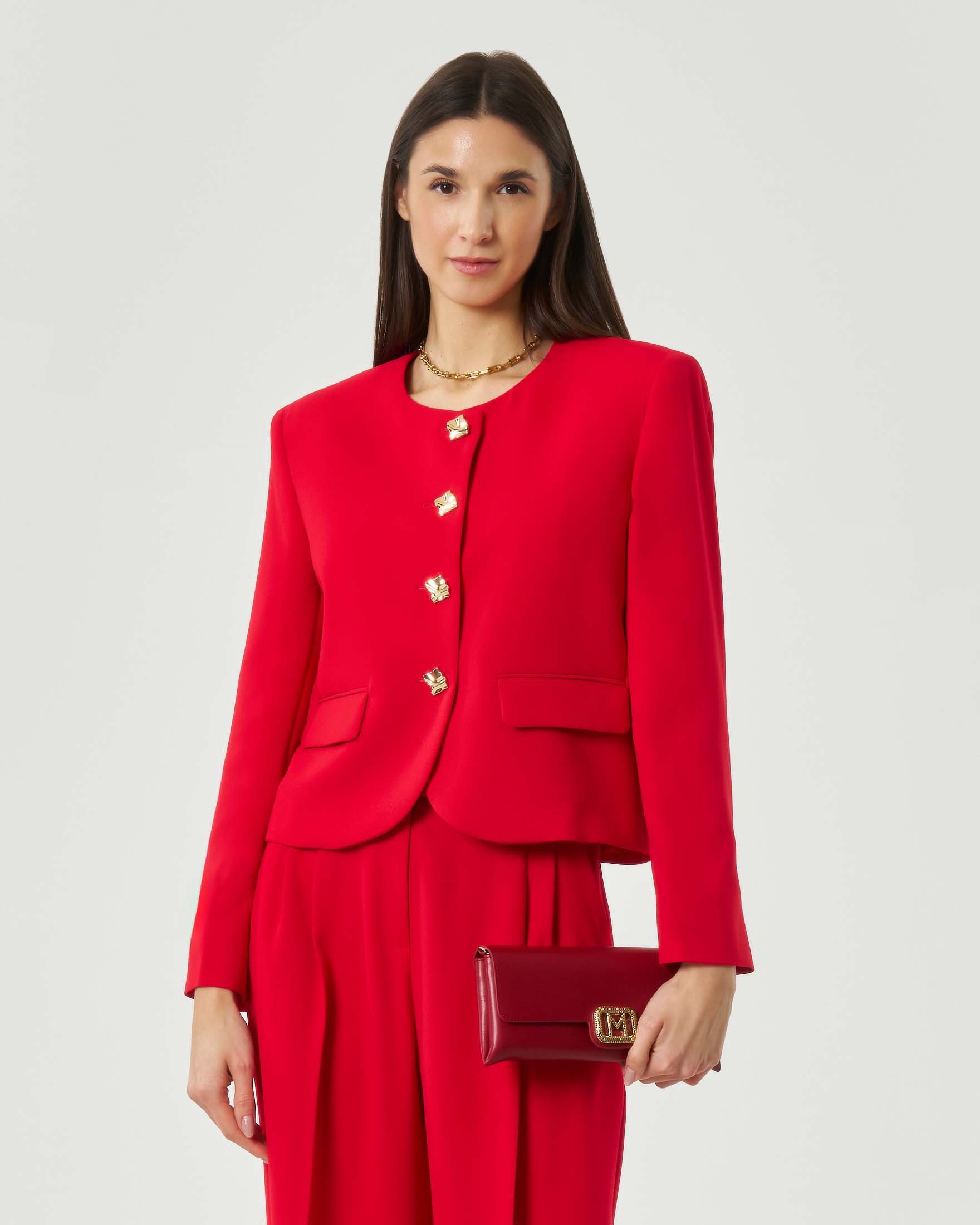 Giacca rossa 365 in crêpe envers satin