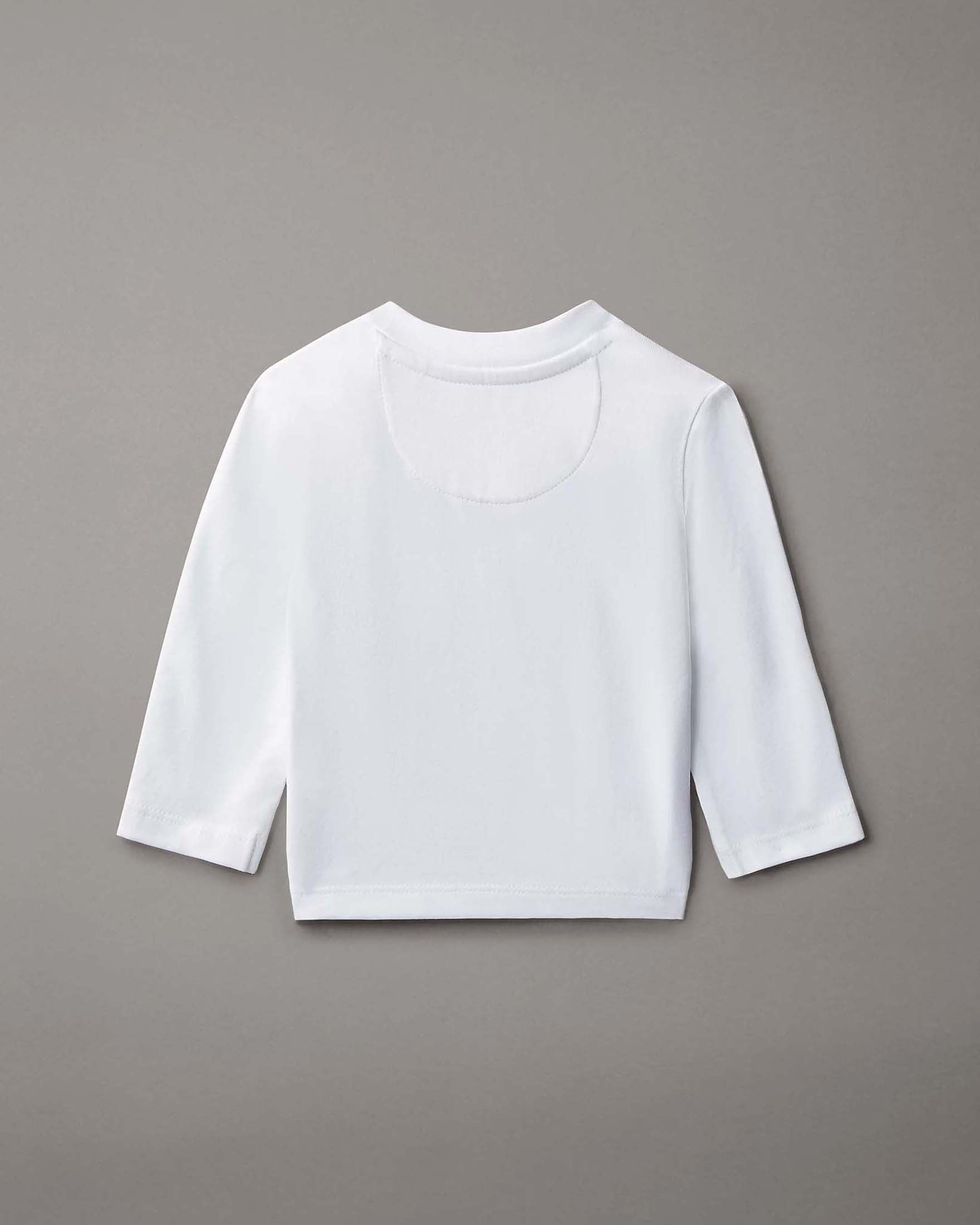 Maglia Calvin Klein bianca in cotone stretch a maniche lunghe image