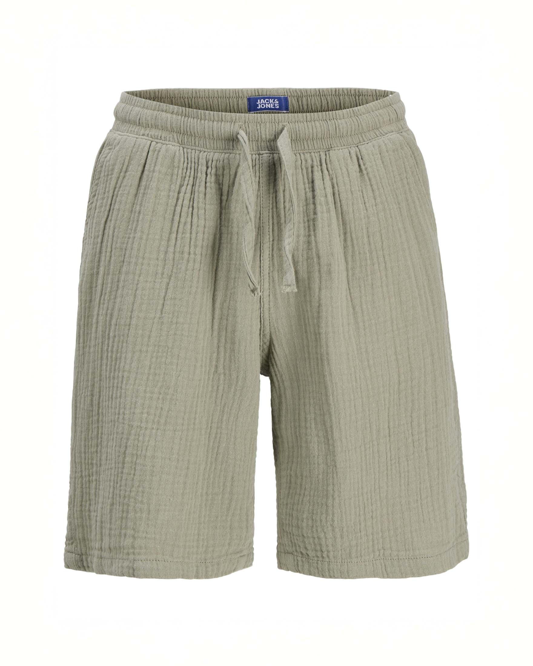 Bermuda Jack & Jones verde salvia in puro cotone goffrato