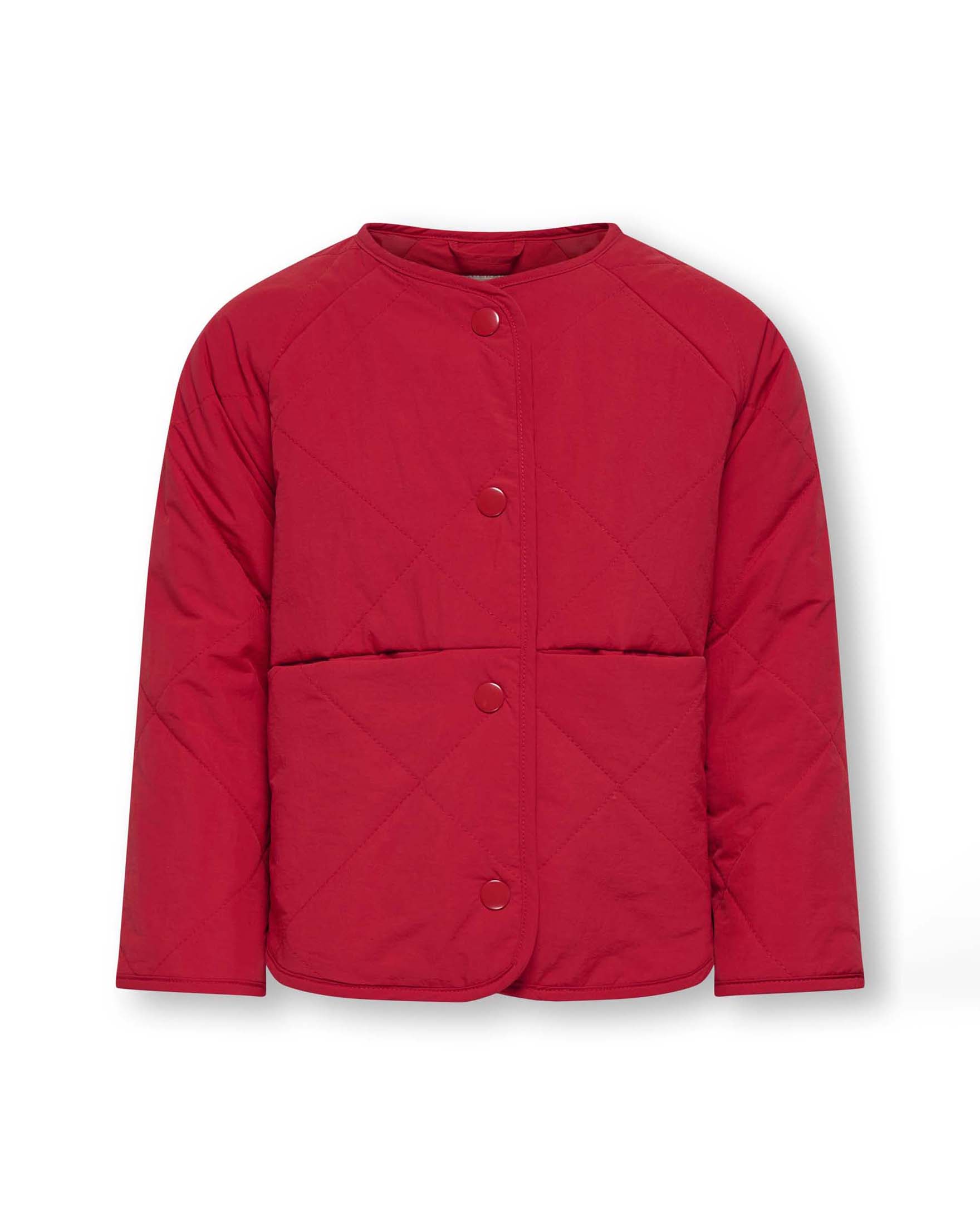 Giacca trapuntata Kids Only rossa con patch fragola sul retro