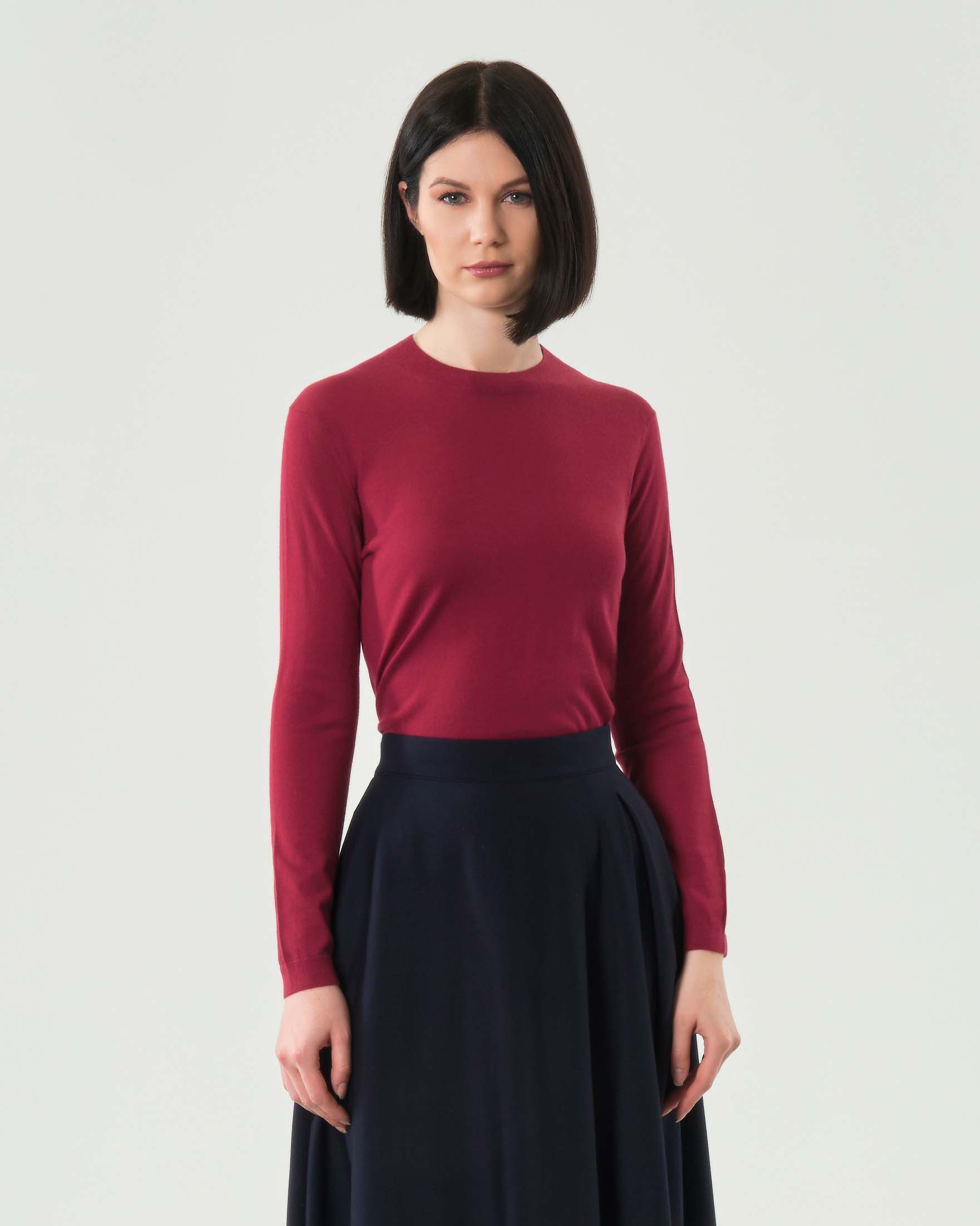 Maglia rossa MM Max Mara in misto lana e cashmere a girocollo