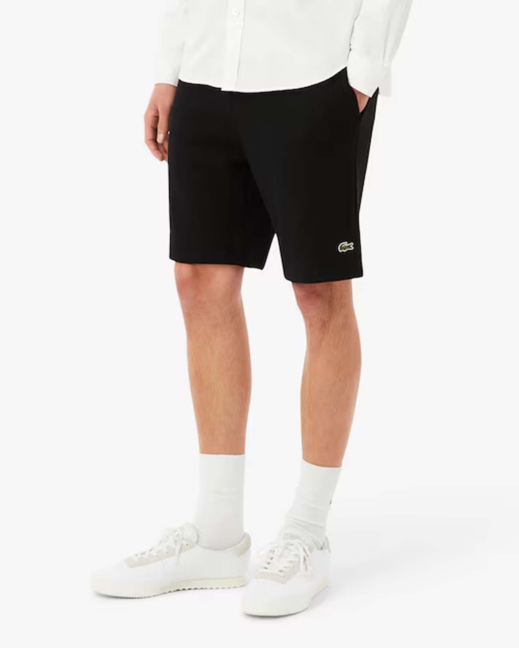 Bermuda Lacoste nero in felpa di cotone image