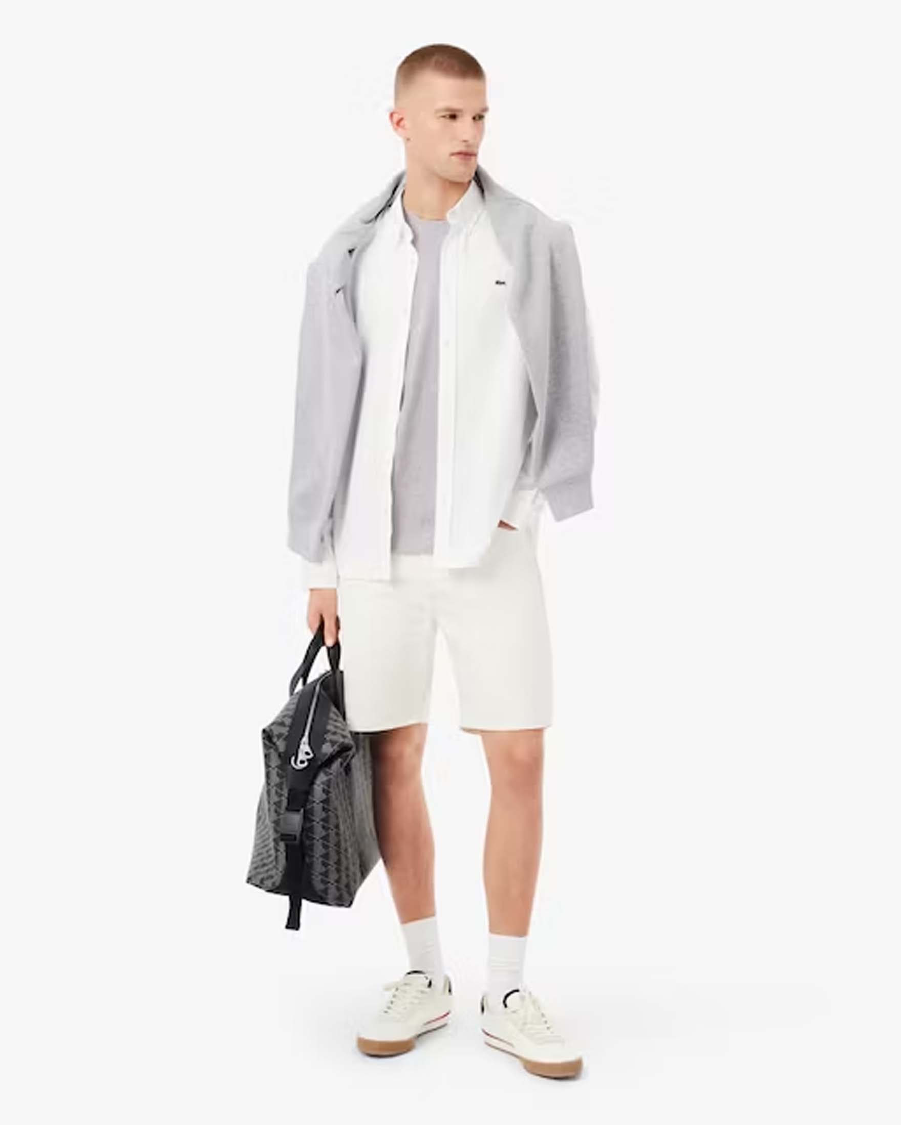 T-shirt Lacoste grigia mezza manica in puro cotone classic-fit