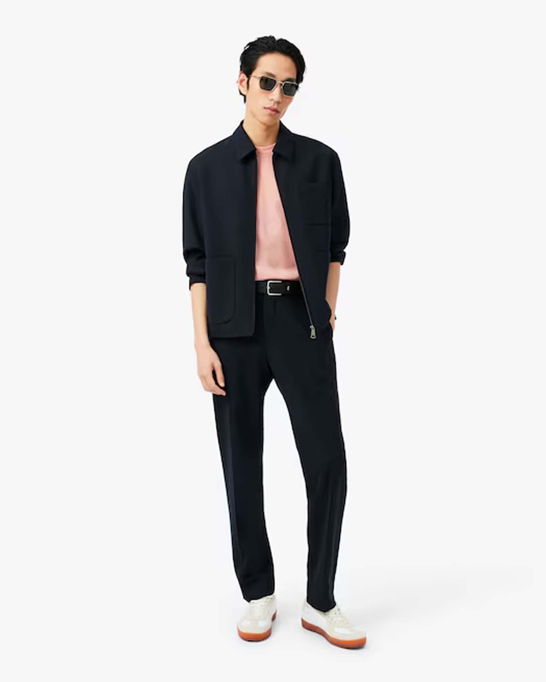 T-shirt Lacoste color pesca mezza manica in puro cotone classic-fit