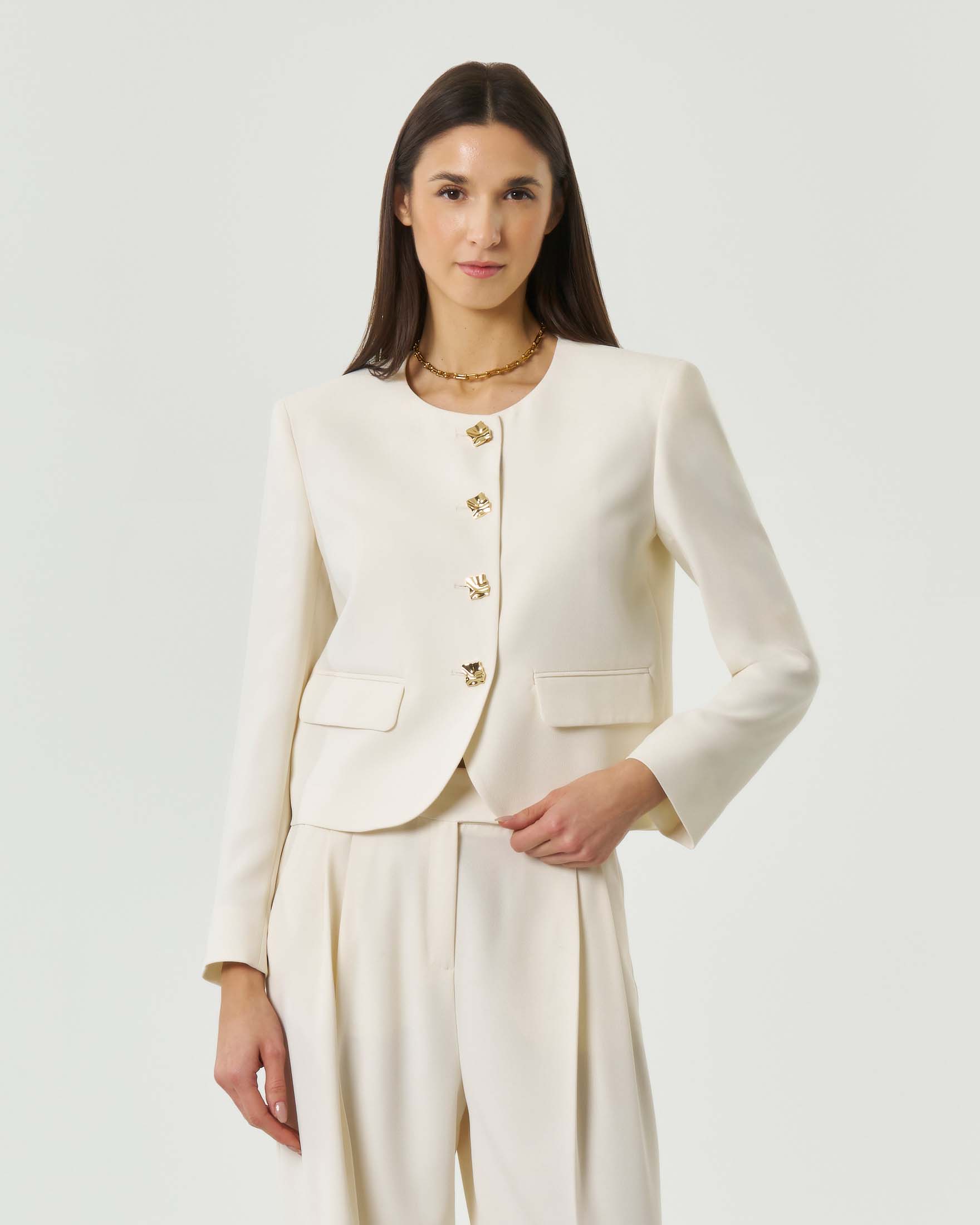 Giacca bianca Marella 365 in crêpe envers satin