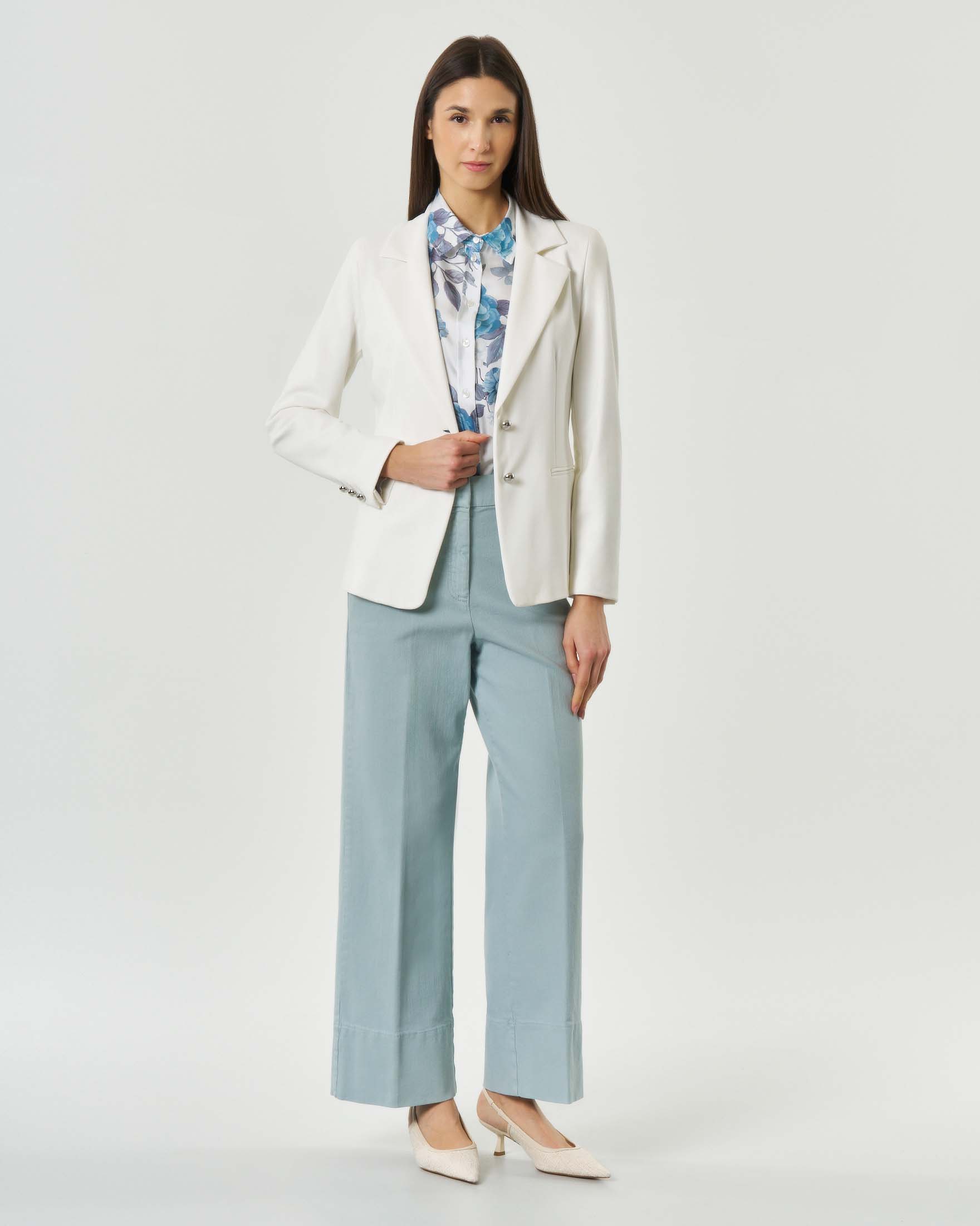Blazer monopetto bianco Marella Sport in jersey con bottoni in metallo image
