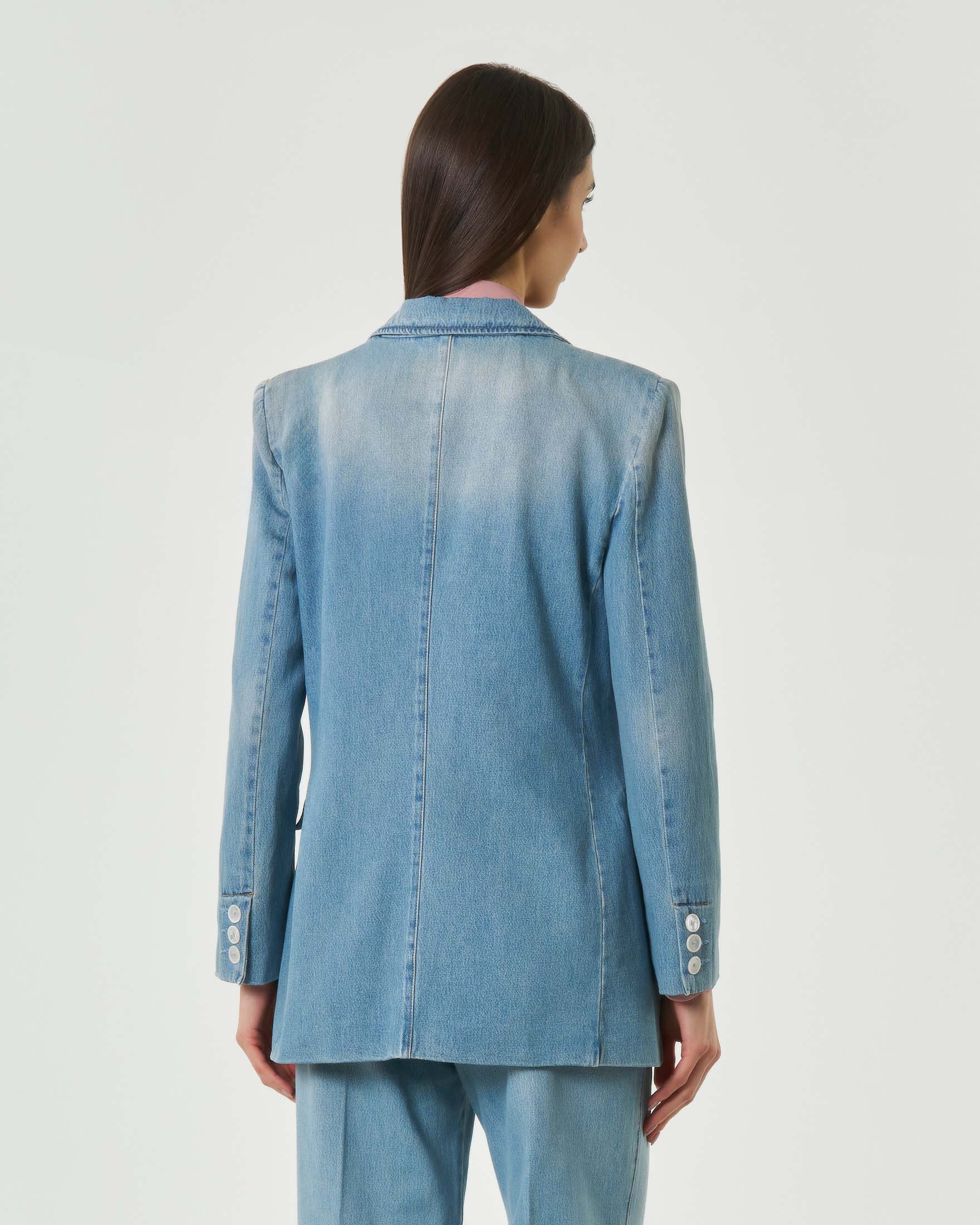 Blazer monopetto in denim Marella Sport con lavaggio chiaro