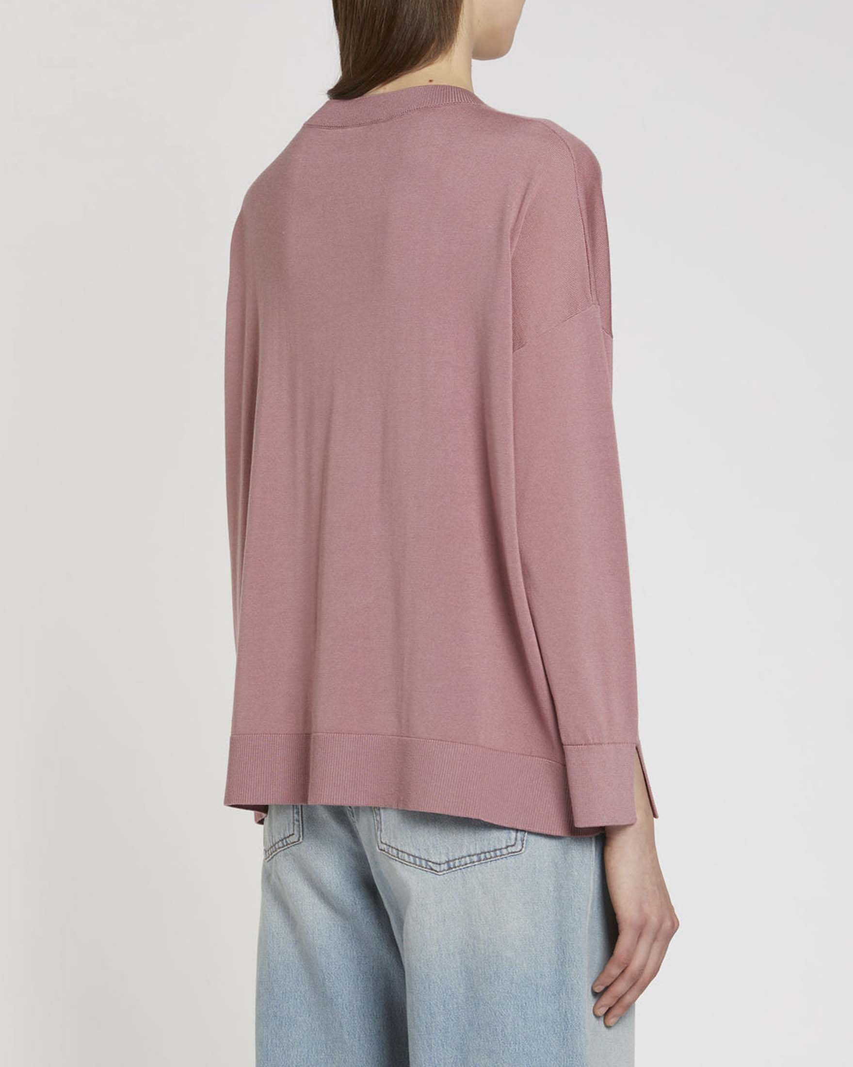 Maglia color malva Marella Sport oversize con finiture a coste image