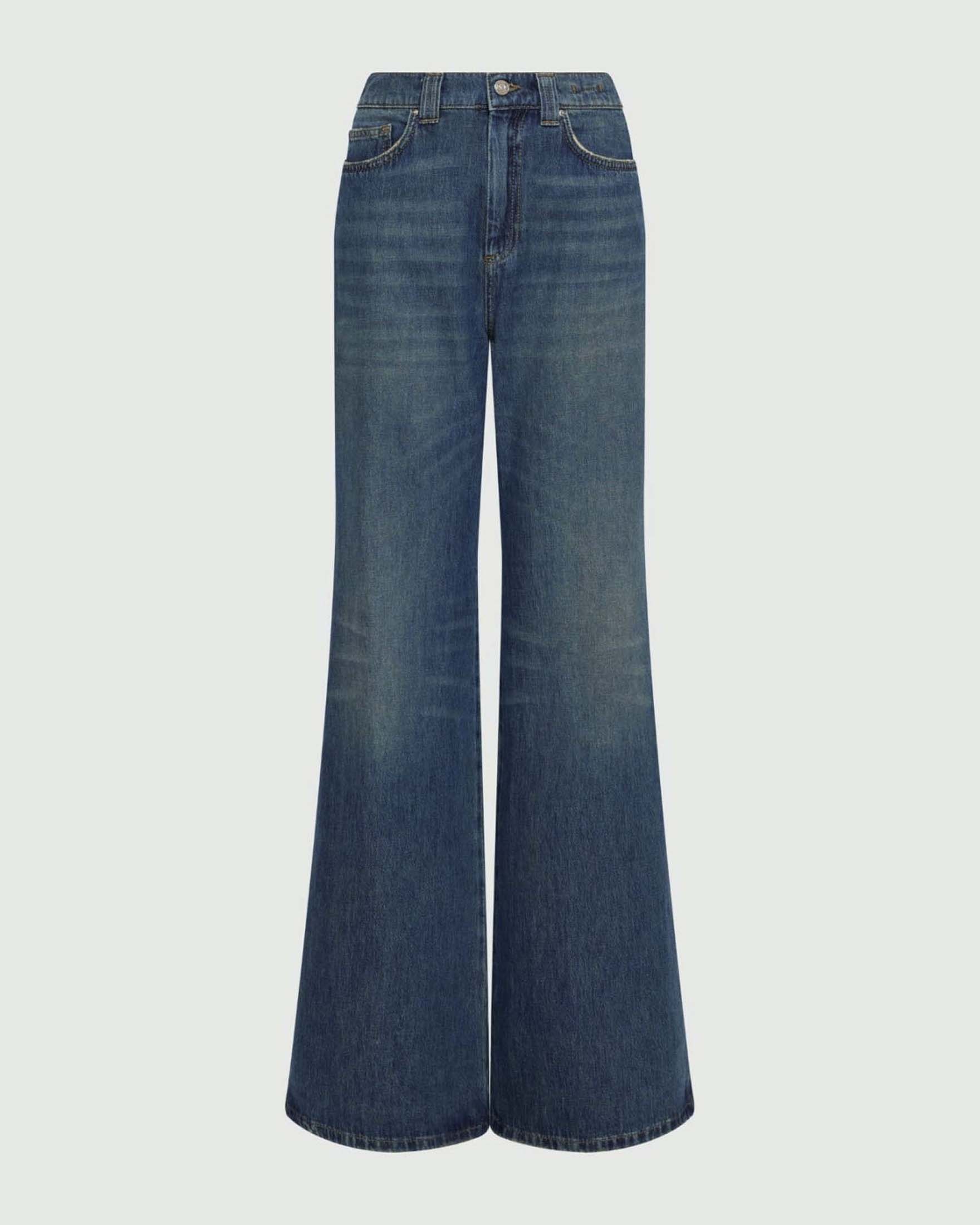 Jeans wide leg Marella Sport lavaggio scuro a vita alta