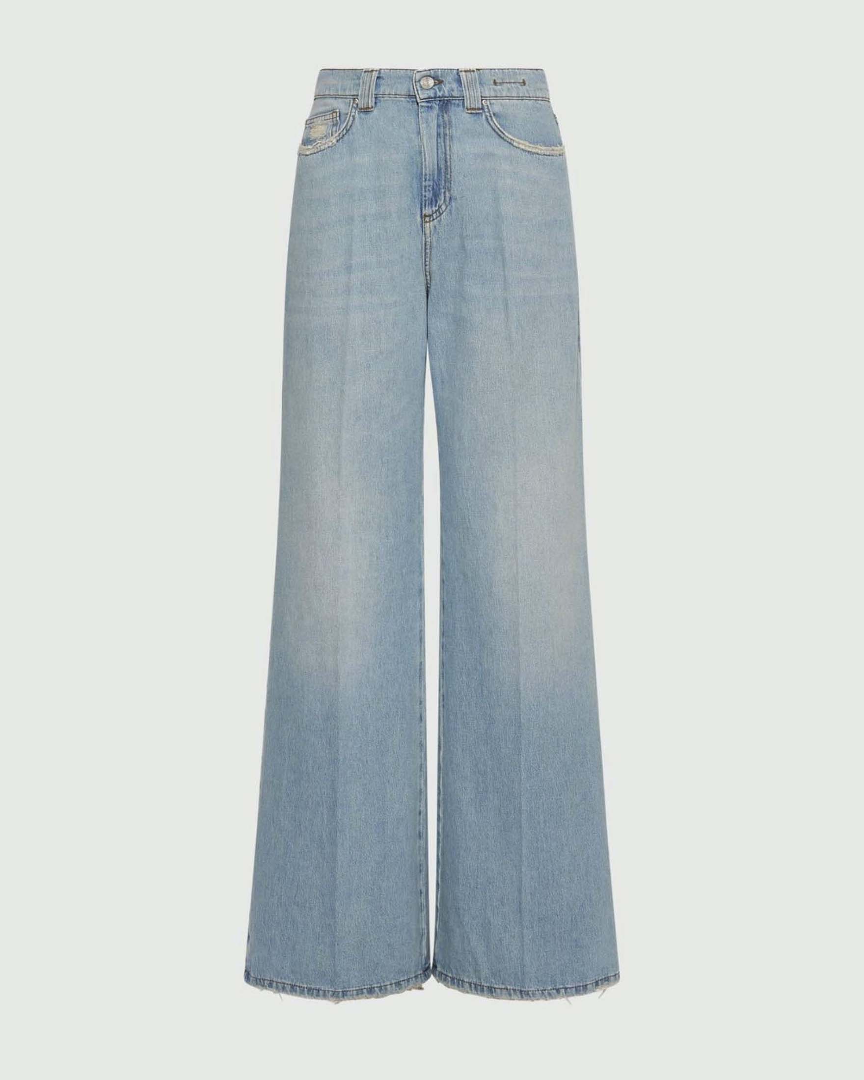 Jeans wide leg Marella Sport lavaggio chiaro a vita alta