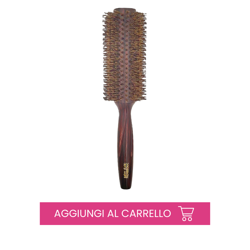 Spazzola tonda con setole di cinghiale 16mm