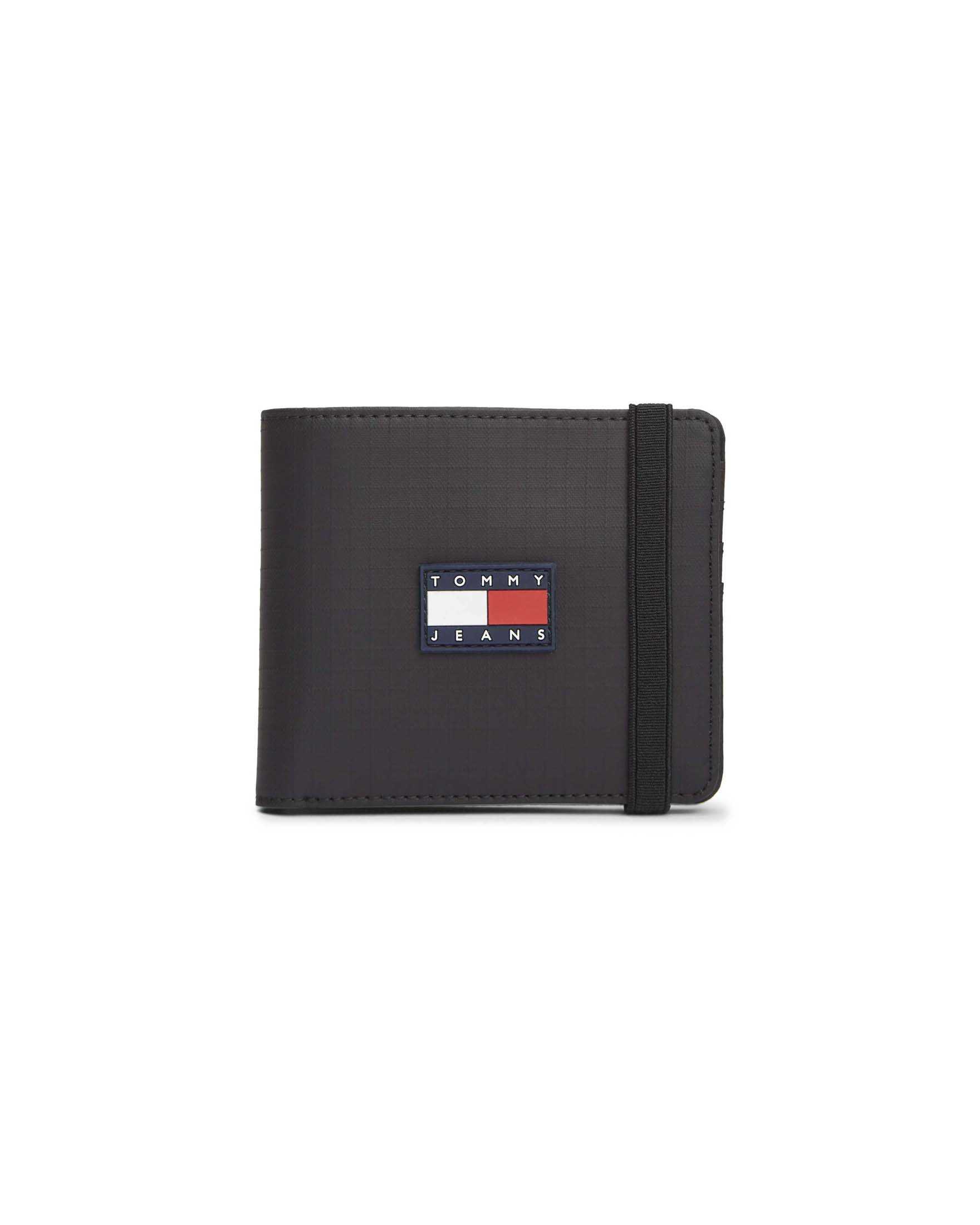 Portafoglio in ripstop nero con patch gommata