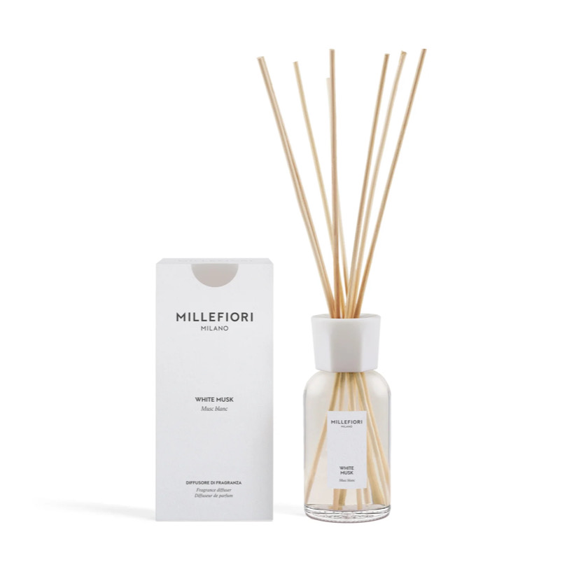 Diffusore di Fragranza a Stick 250 ml. Muschio Bianco Millefiori Milano