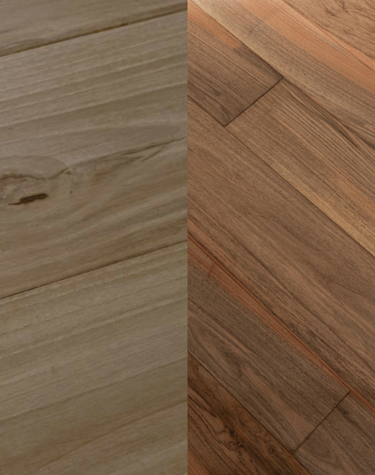  tavole di legno noce nuovo a confronto con tavole di legno noce antico 