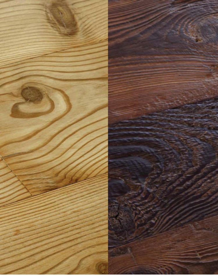 tavole di legno larice nuovo a confronto con tavole di legno larice antico