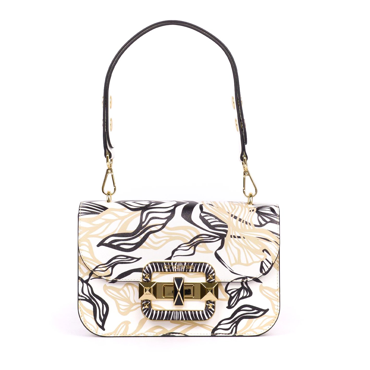 Leaf Borsa a mano e tracolla 1406259 Bianco + Nero-2
