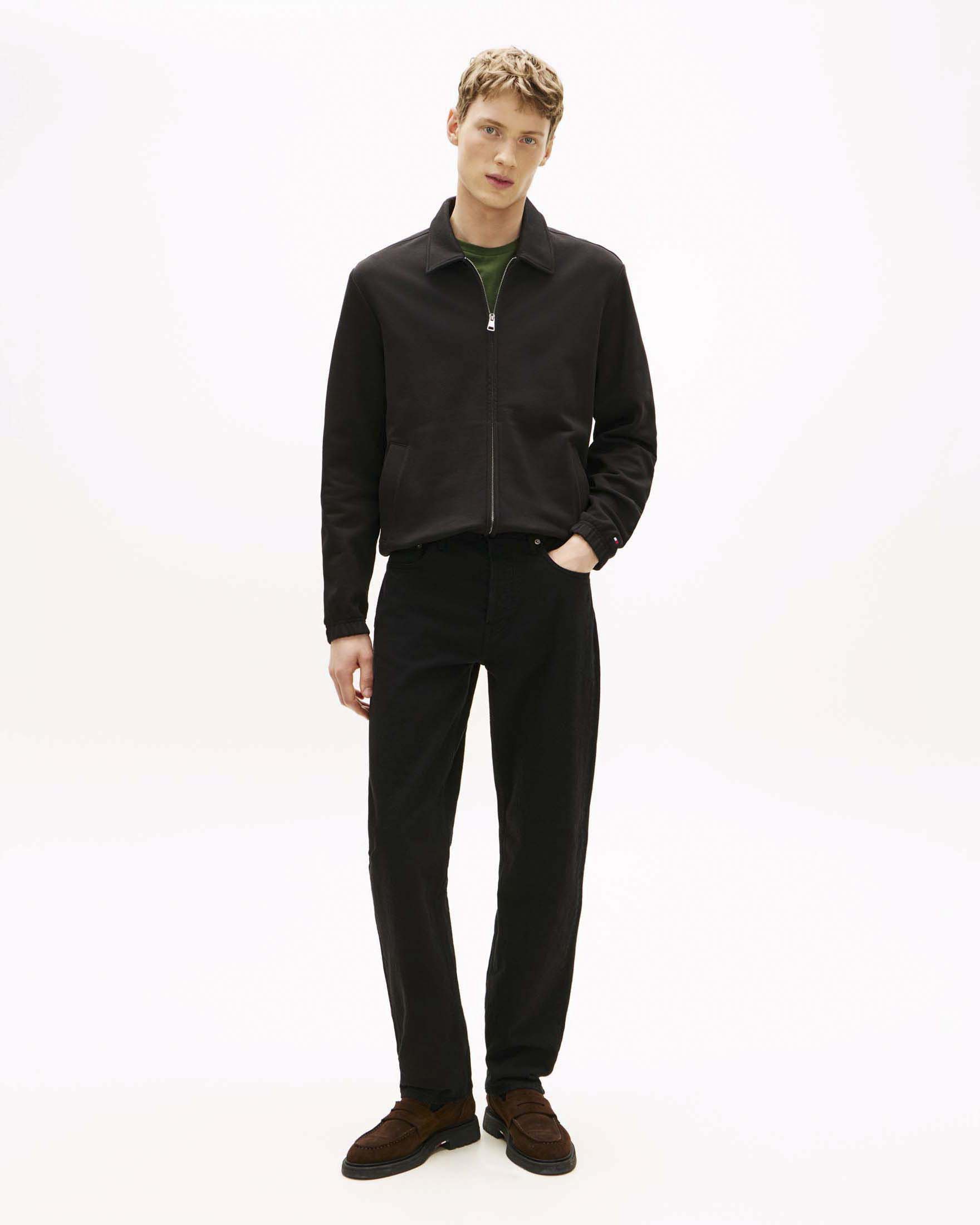 Pantalone cinque tasche a gamba dritta Tommy Hilfiger nero in bull di cotone