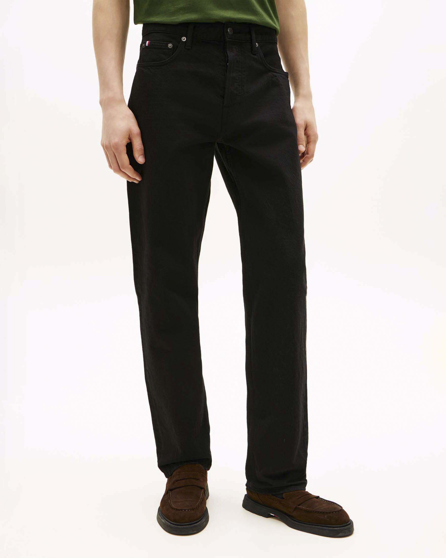 Pantalone cinque tasche a gamba dritta Tommy Hilfiger nero in bull di cotone image