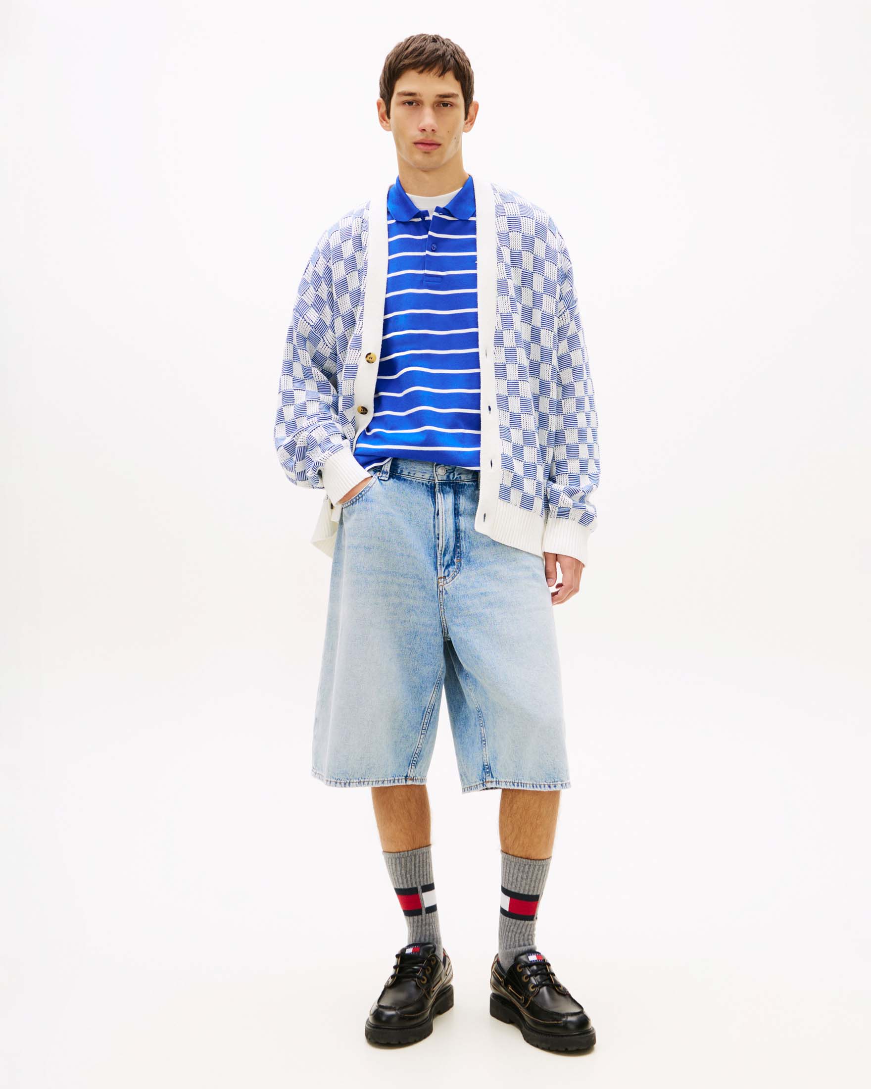 Bermuda baggy Tommy Jeans in denim chiaro light wash di puro cotone