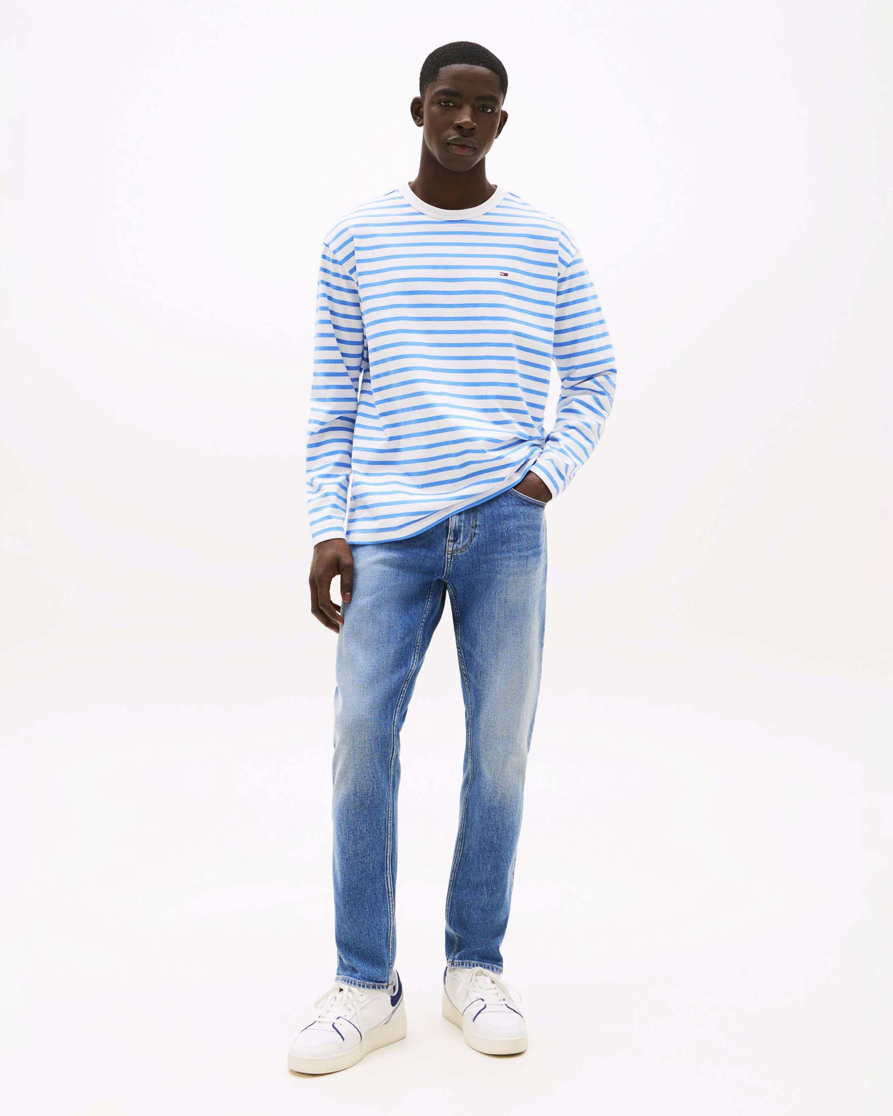 Jeans cinque tasche Tommy Jeans lavaggio chiaro in cotone stretch