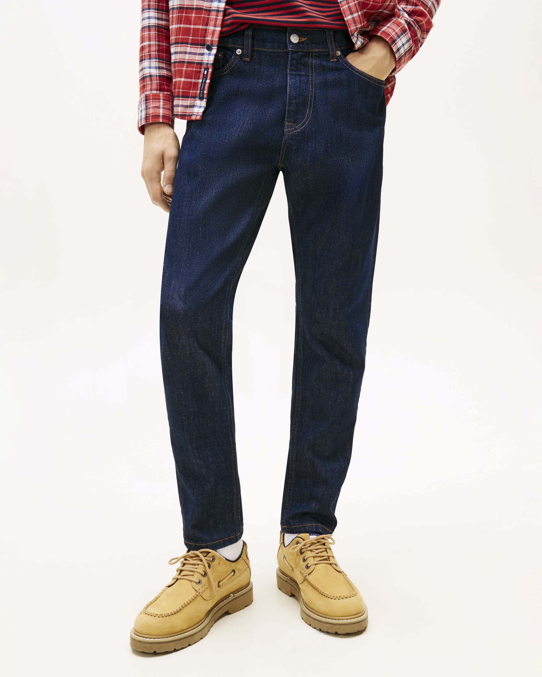 Jeans slim Tommy Jeans dark wash in denim elasticizzato con salpa a bandiera image