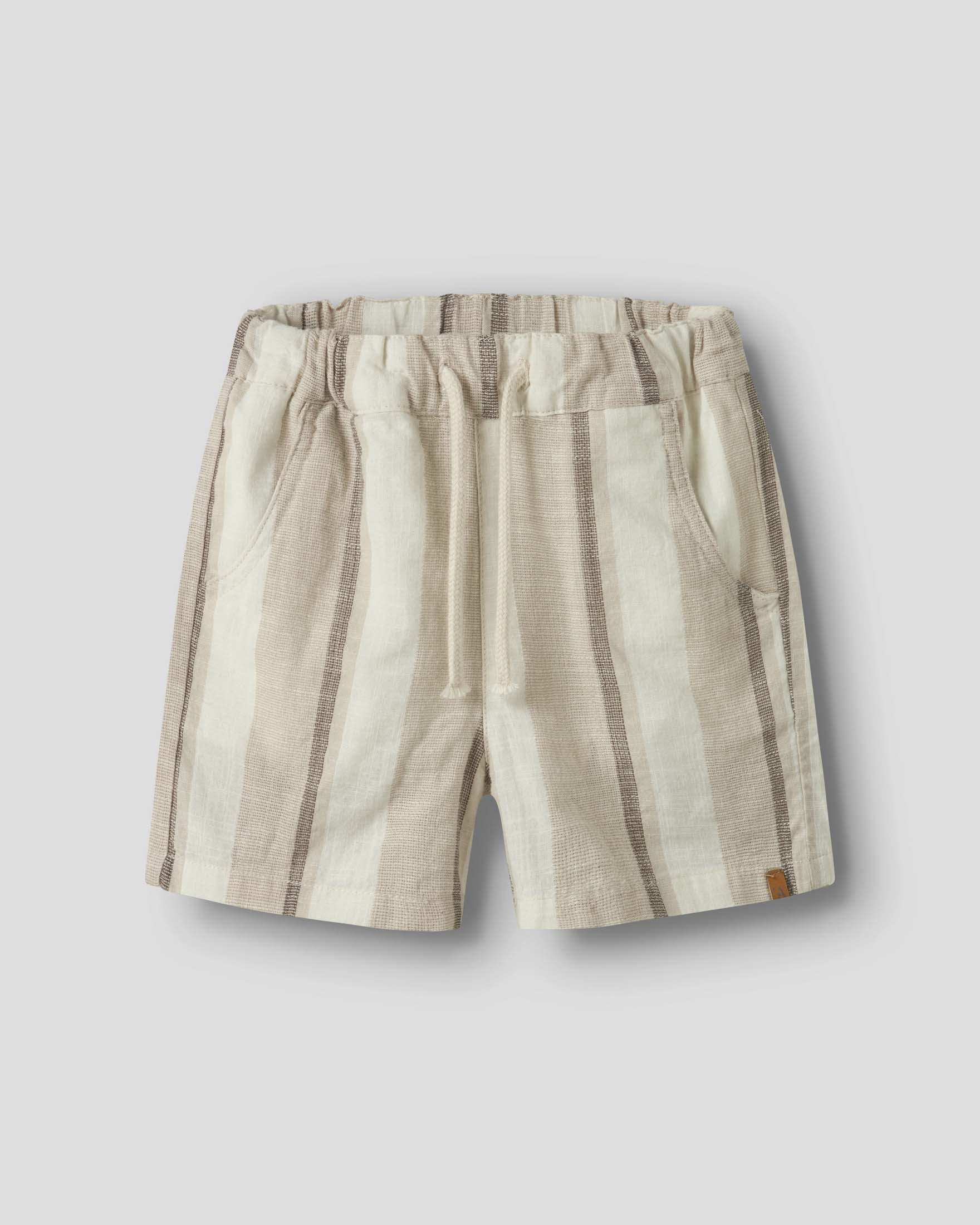 Bermuda a righe beige Lil'Atelier in puro cotone