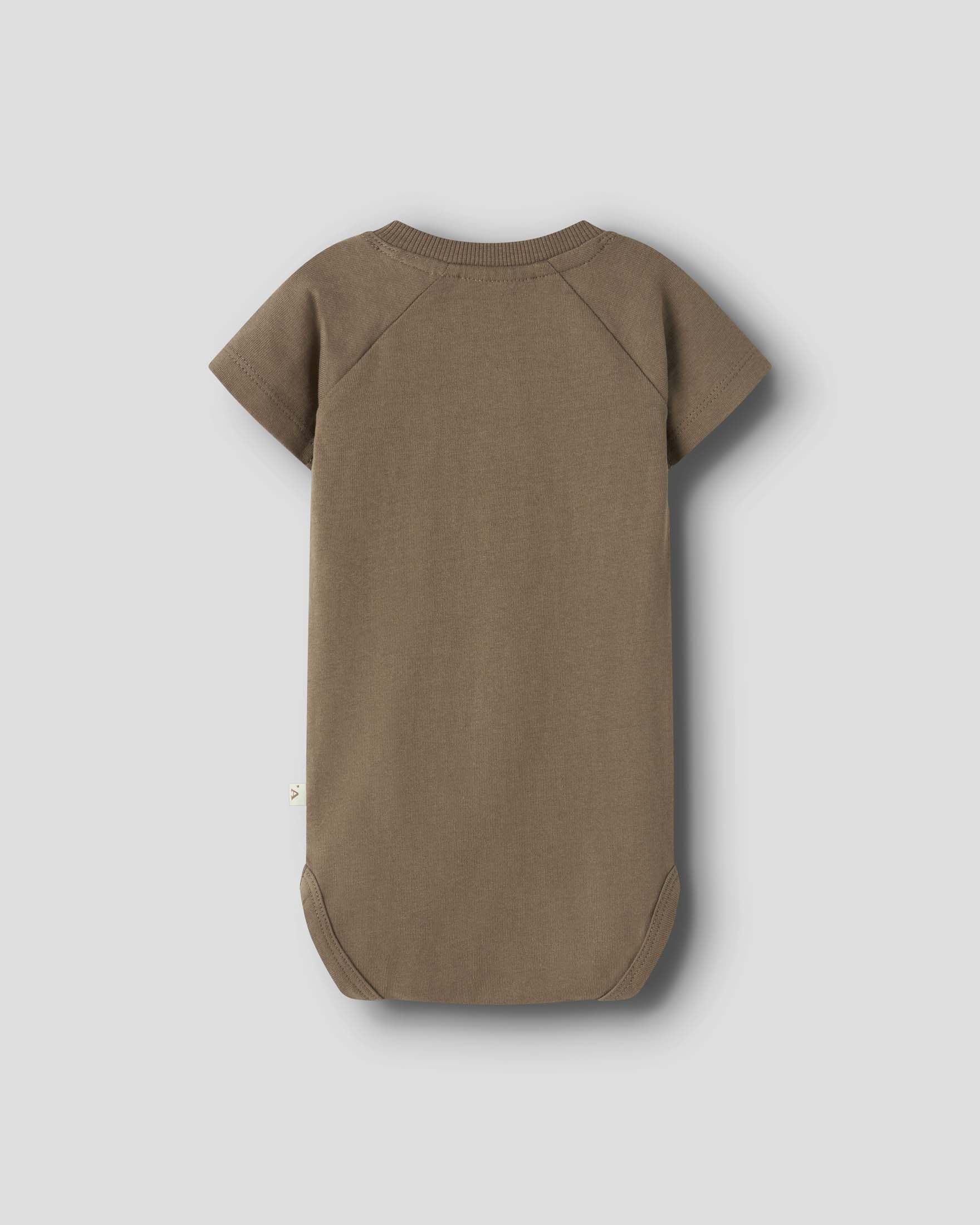 Body Lil'Atelier marrone in puro cotone a maniche corte con taschino