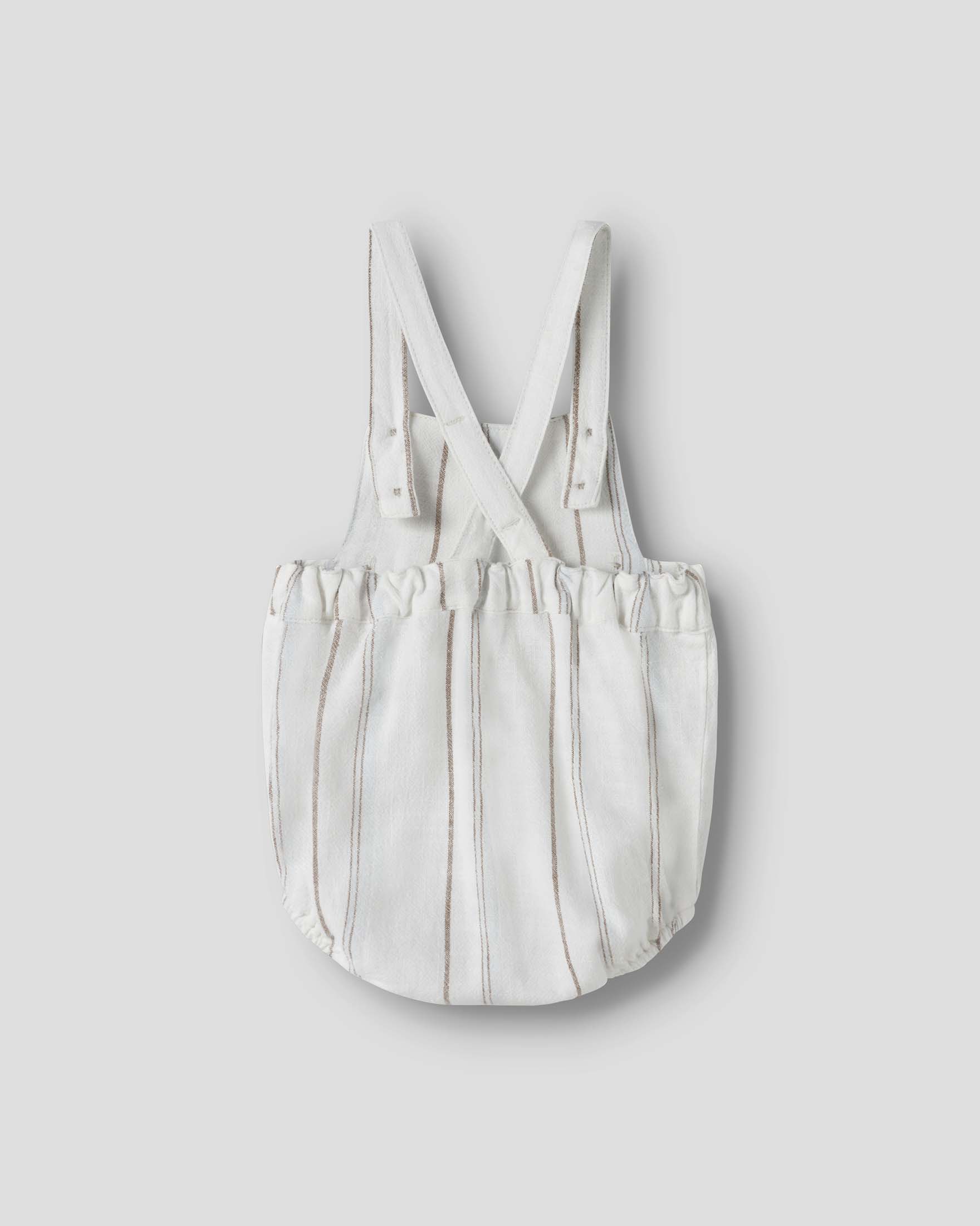 Pagliaccetto Lil'Atelier a righe avorio e marrone in misto viscosa image