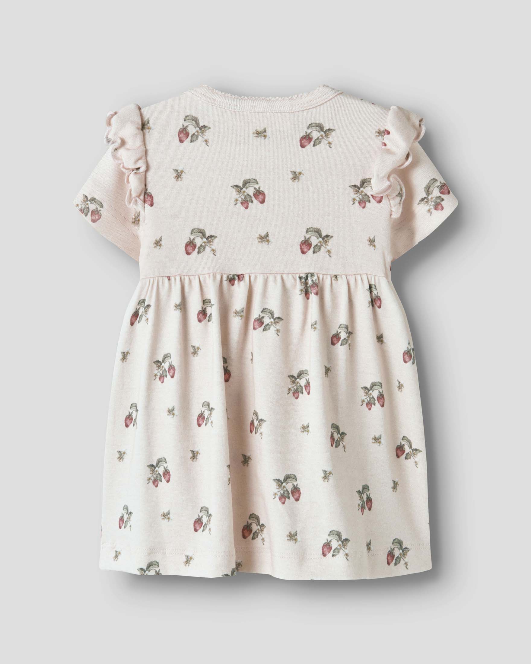 Abito fit and flare Lil'Atelier rosa in cotone con stampa fragoline image