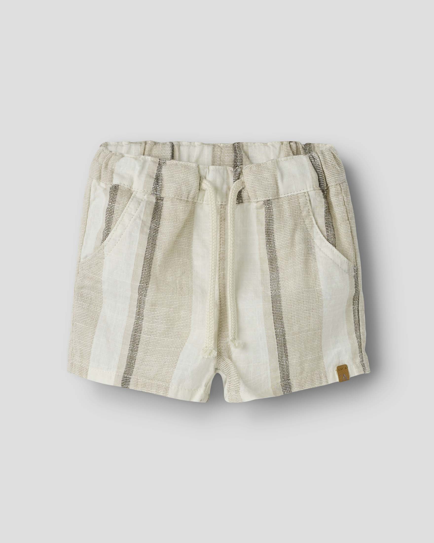 Bermuda a righe beige Lil'Atelier in puro cotone