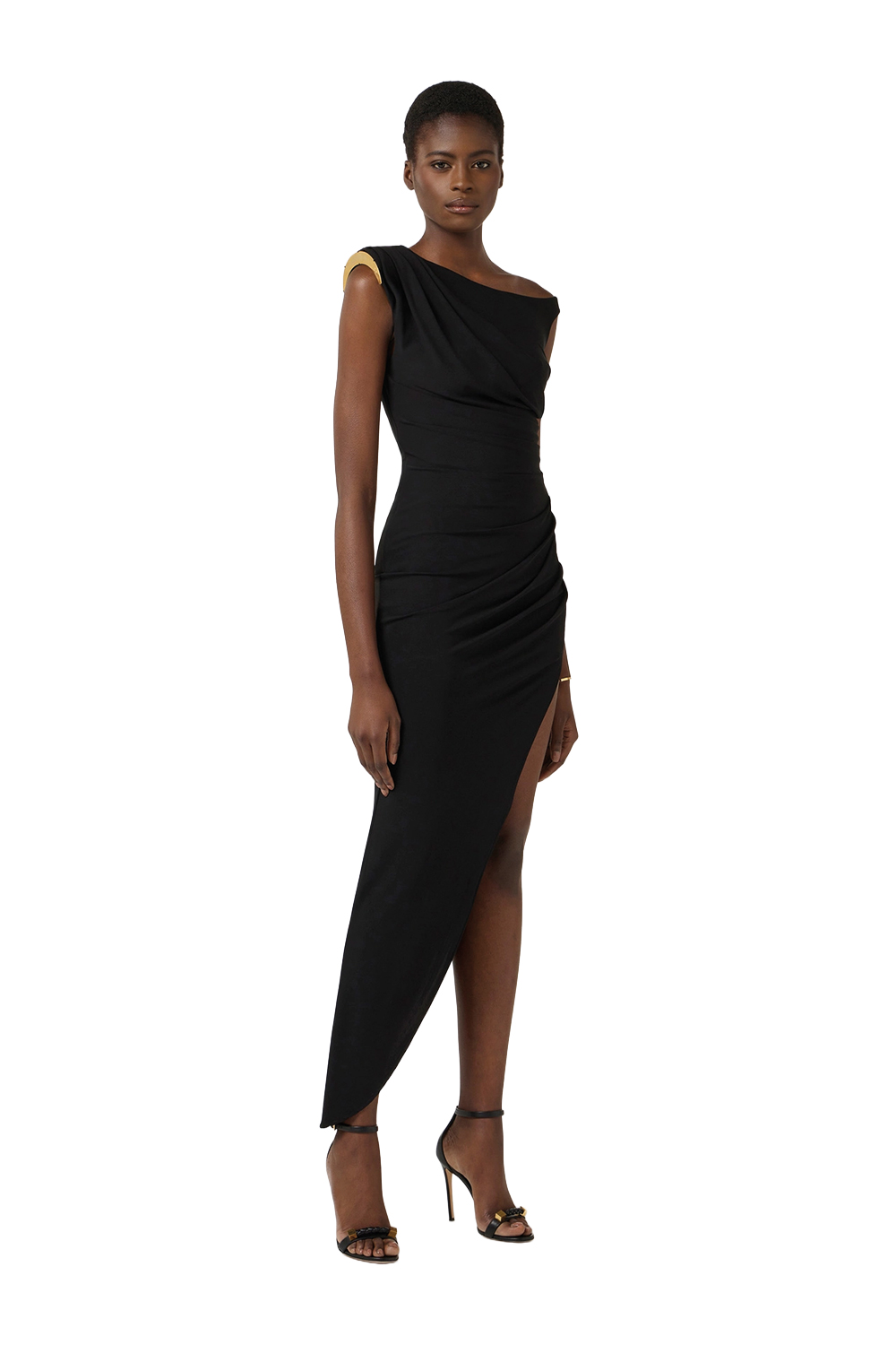 Abito in Jersey Crêpe con Spallina Gioiello