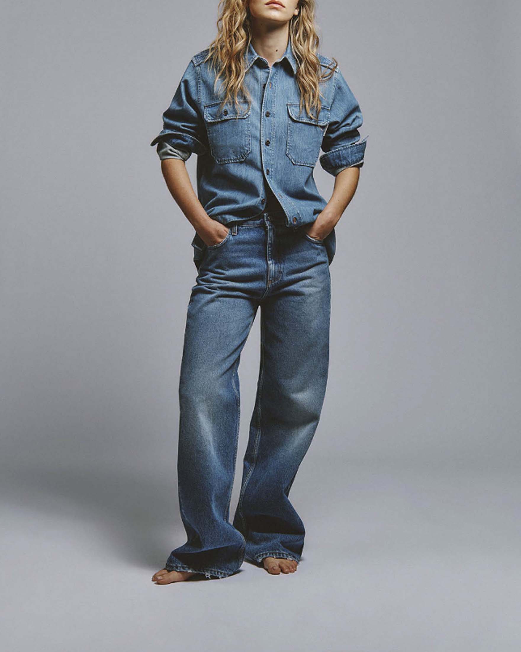 Jeans Super Wide Vintage Wash Roy Roger's a lavaggio medio