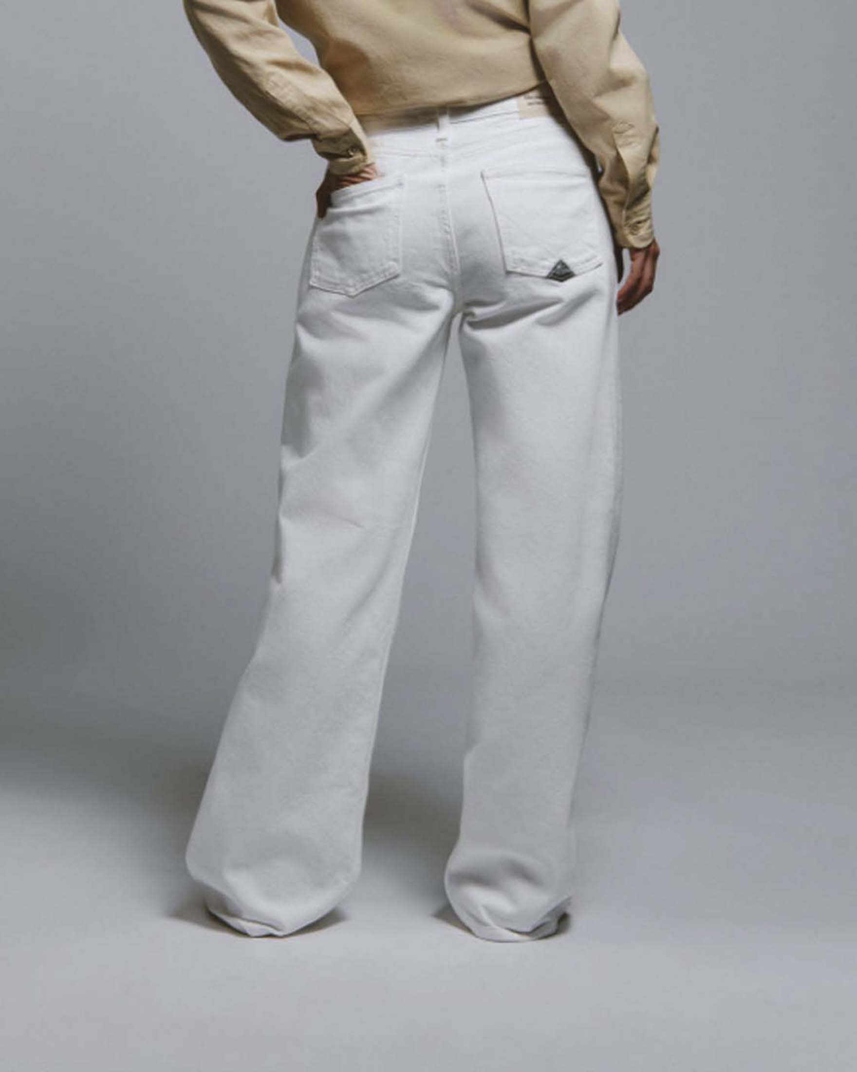 Jeans Super Wide Bull Roy Roger's bianco
