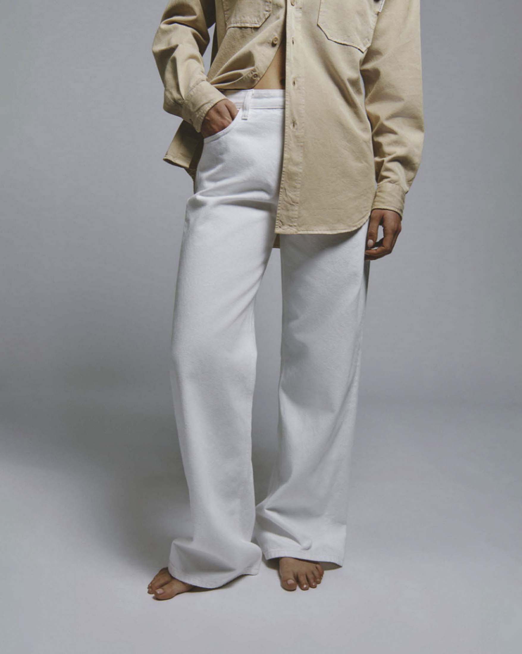 Jeans Super Wide Bull Roy Roger's bianco