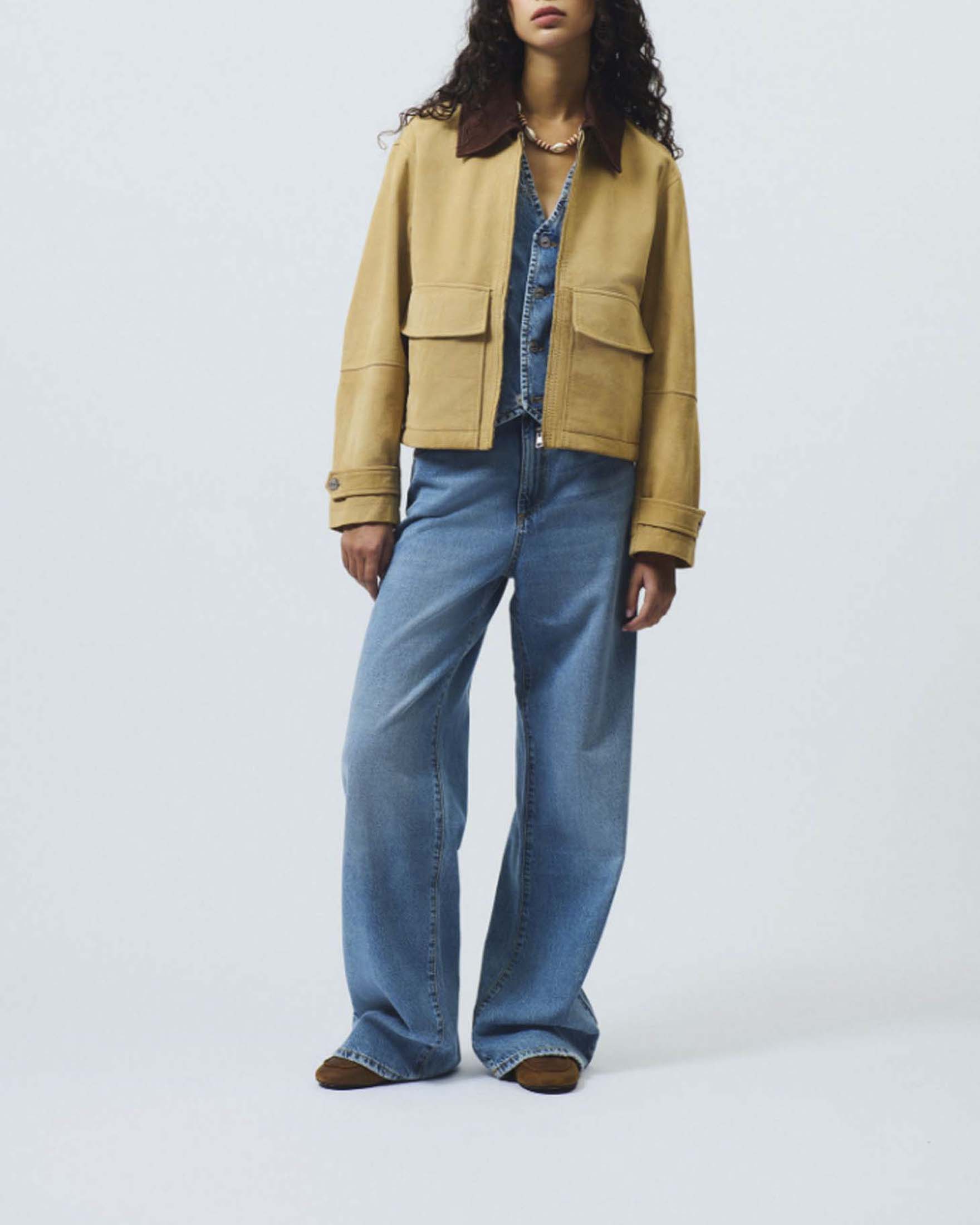 Jeans Super Wide Ocean Roy Roger's lavaggio chiaro super stone wash