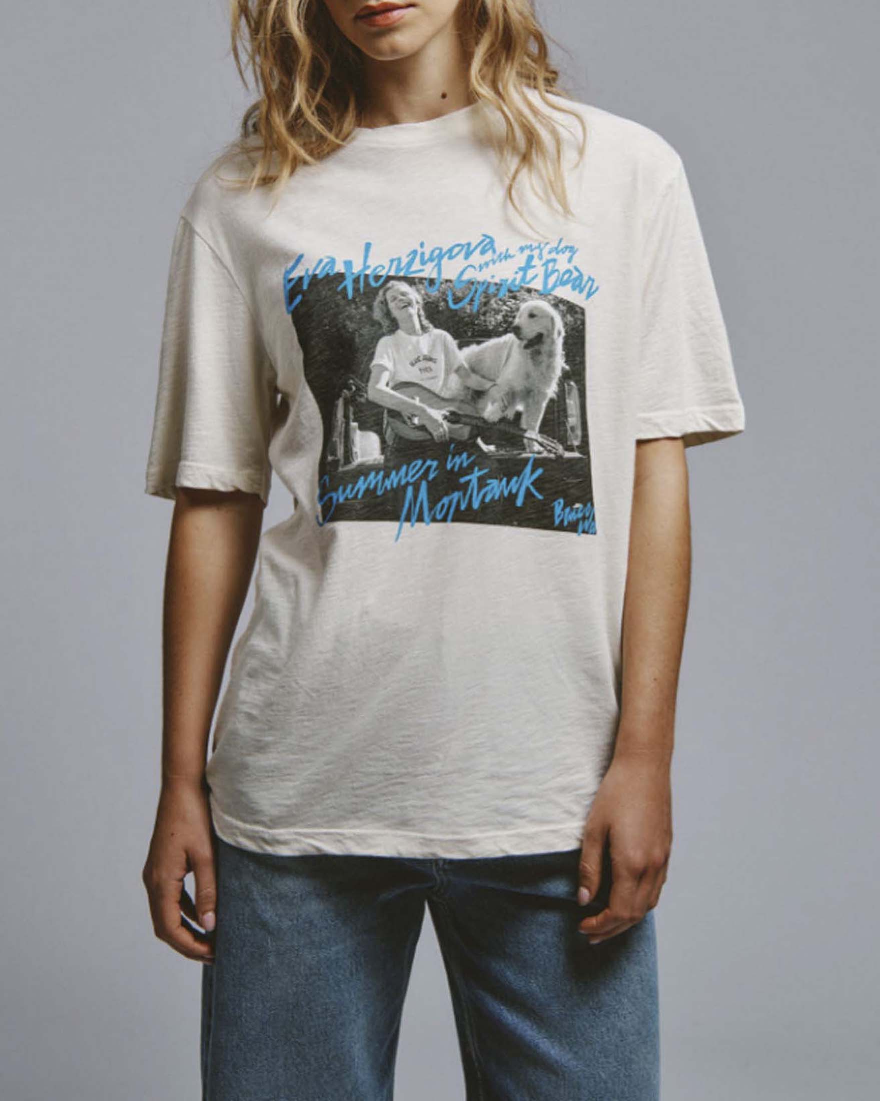T-shirt girocollo maniche corte avorio Roy Roger's in puro cotone con stampa fotografica image
