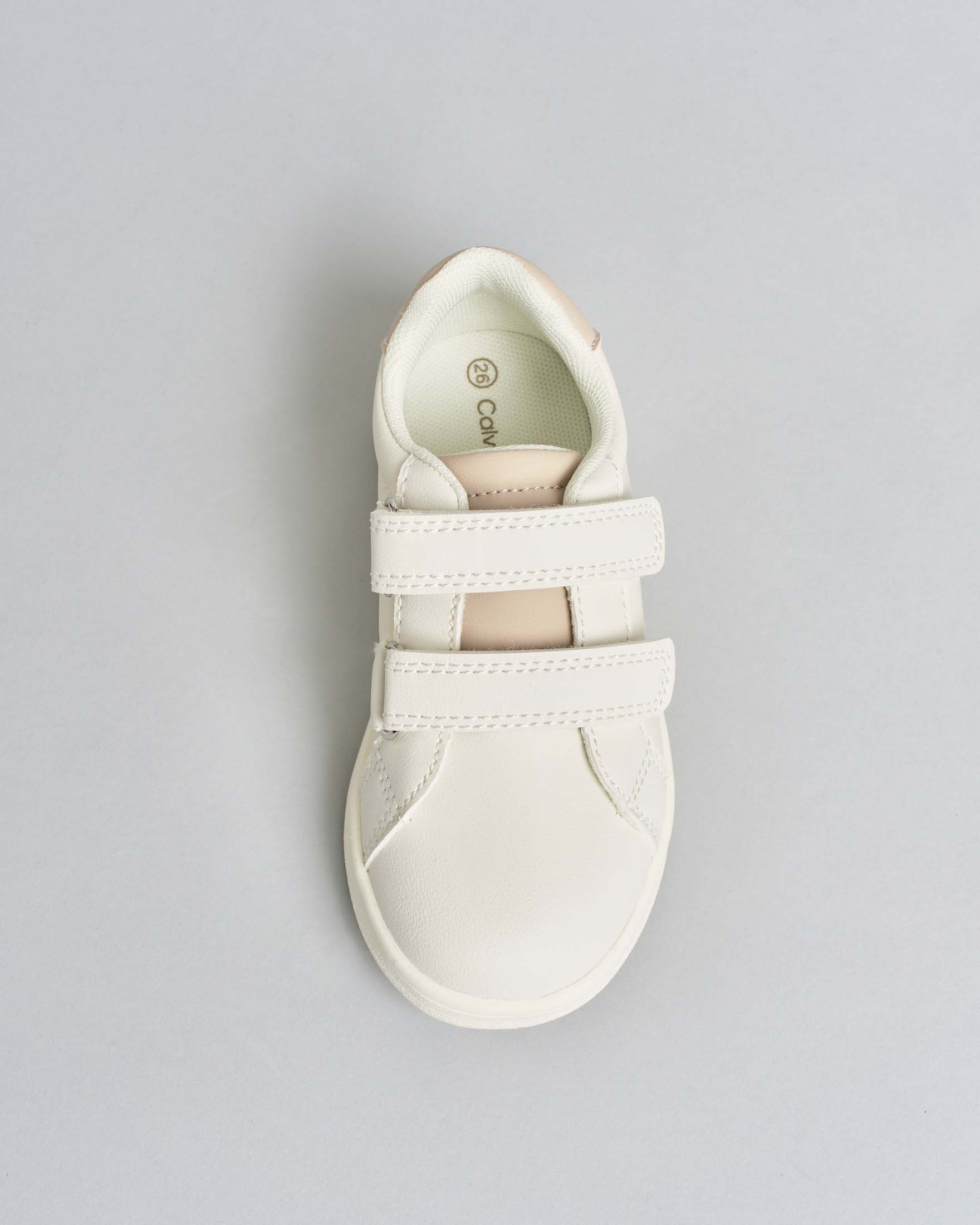 Sneakers avorio Calvin Klein in ecopelle con chiusura a velcro e dettagli cipria image