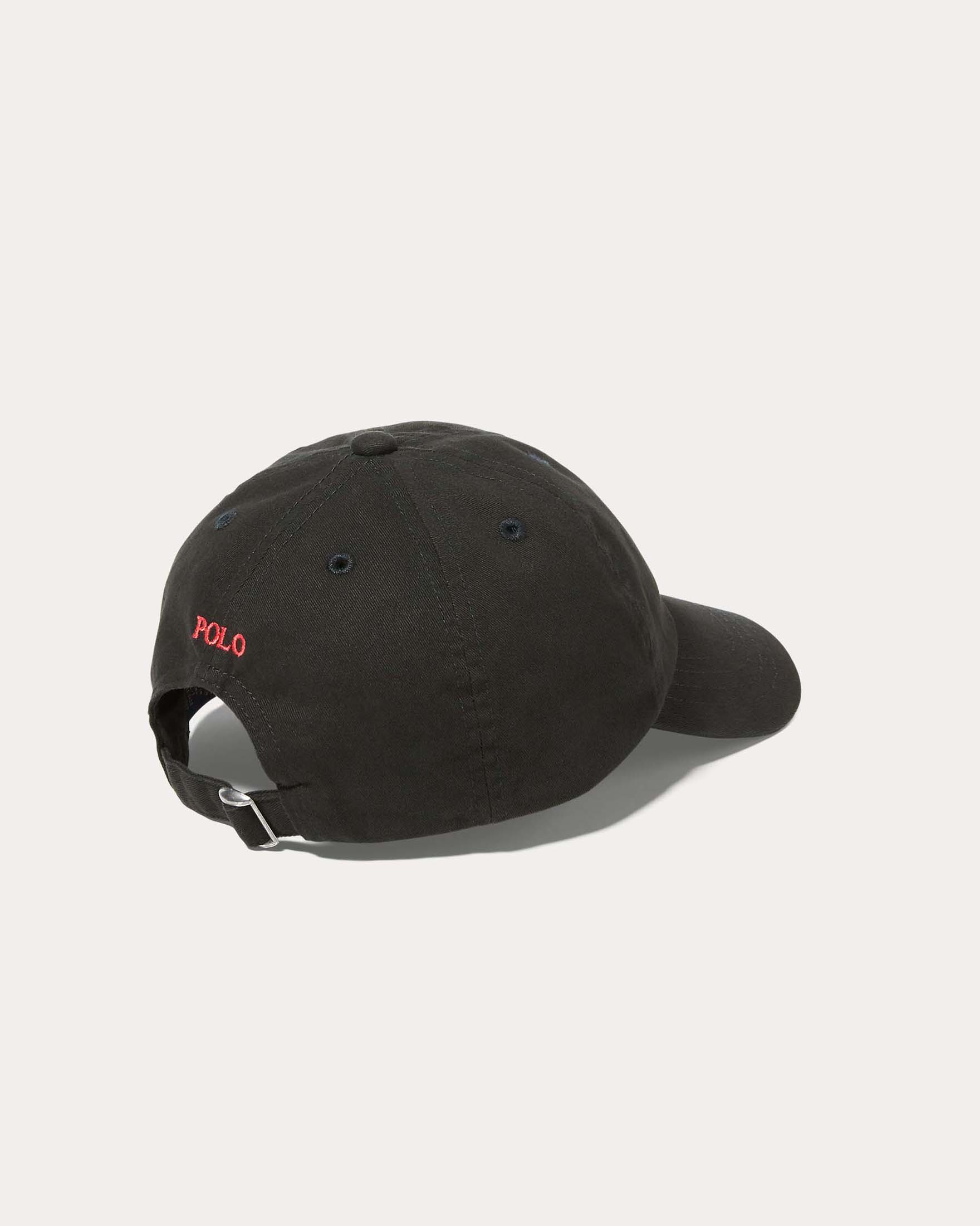 Berretto Ralph Lauren nero in cotone con frontino e logo icon rosso image