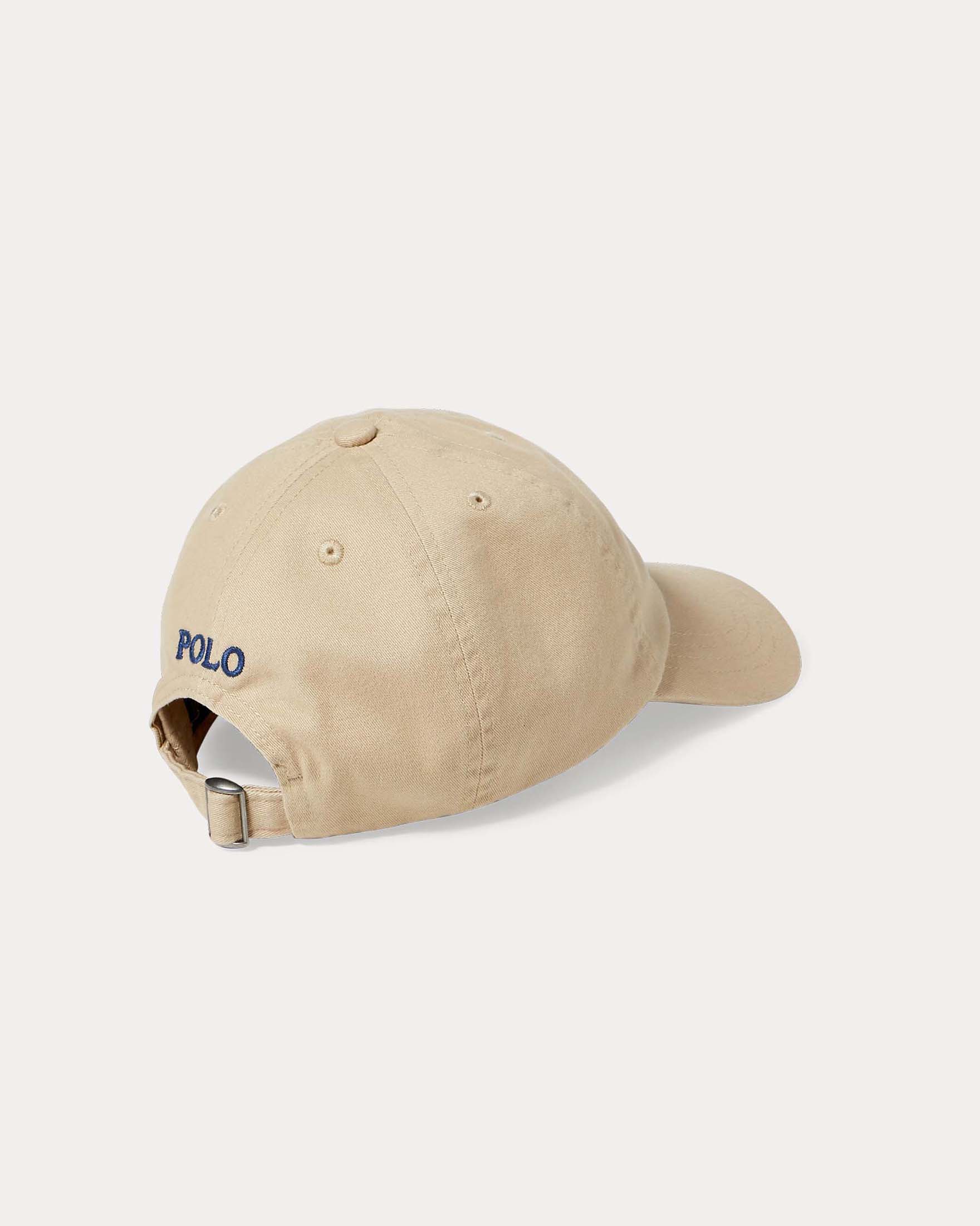 Berretto Ralph Lauren beige in cotone con frontino e logo icon blu image