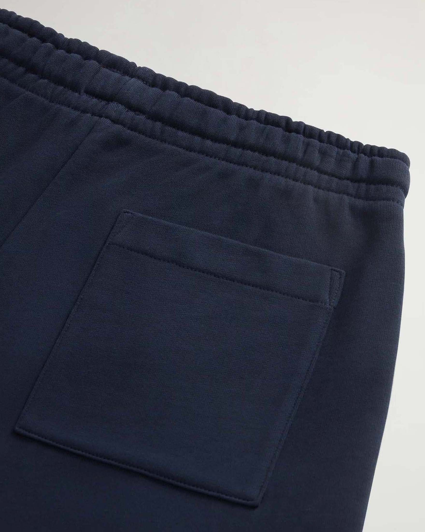 Bermuda blu Woolrich in felpa di puro cotone con mini logo