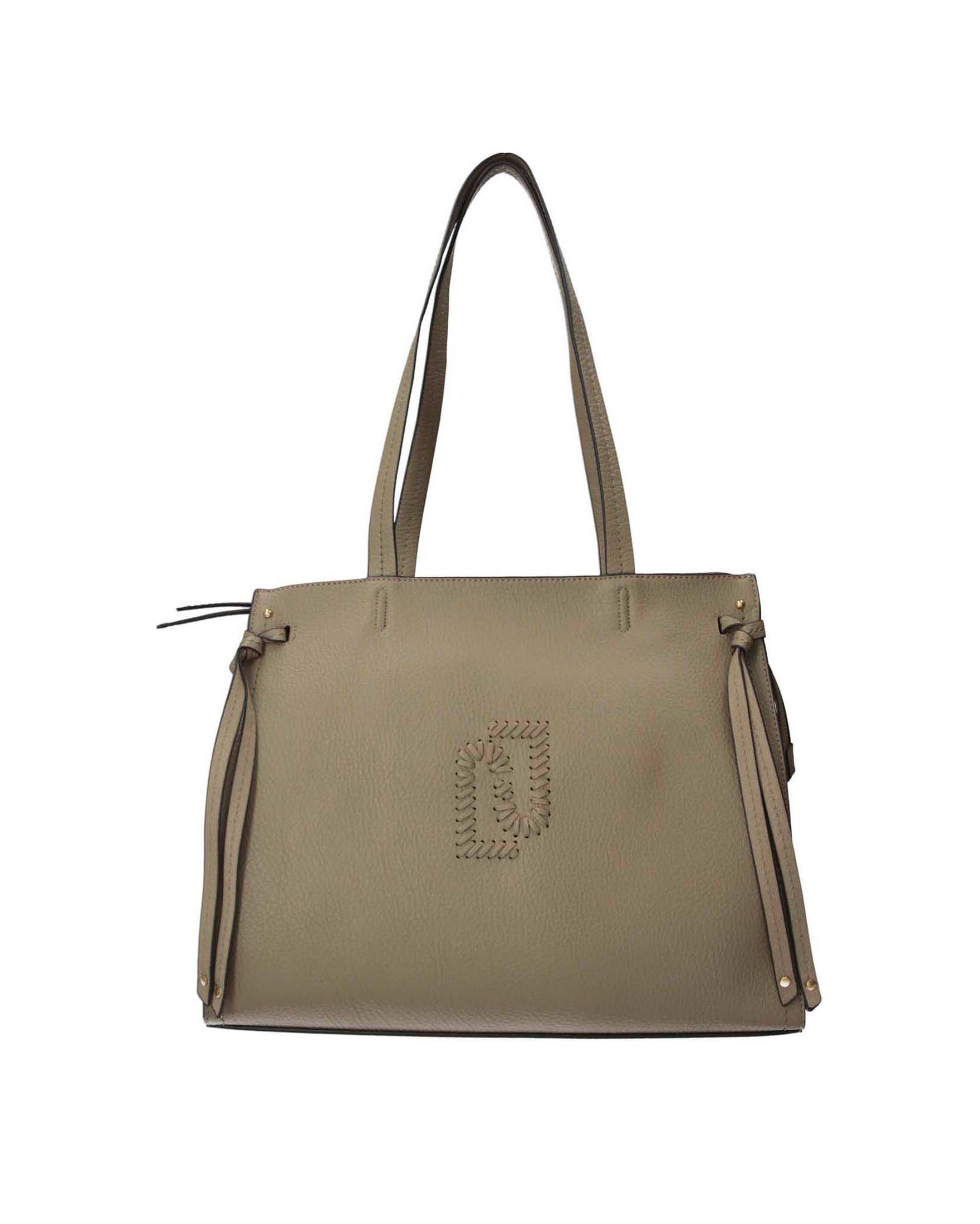 Borsa Liu Jo Accessories color fango in similpelle con logo applicato sul davanti