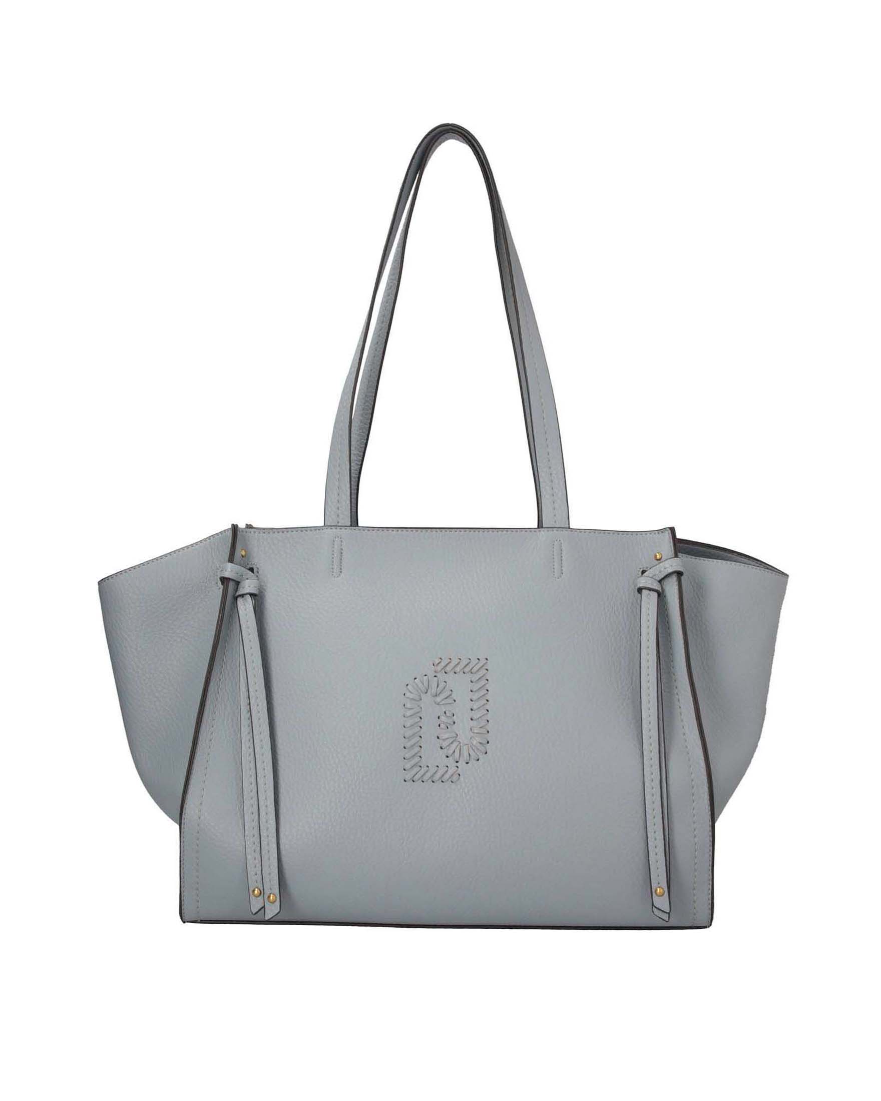 Borsa Liu Jo Accessories grigia in similpelle con logo ricamato sul fronte