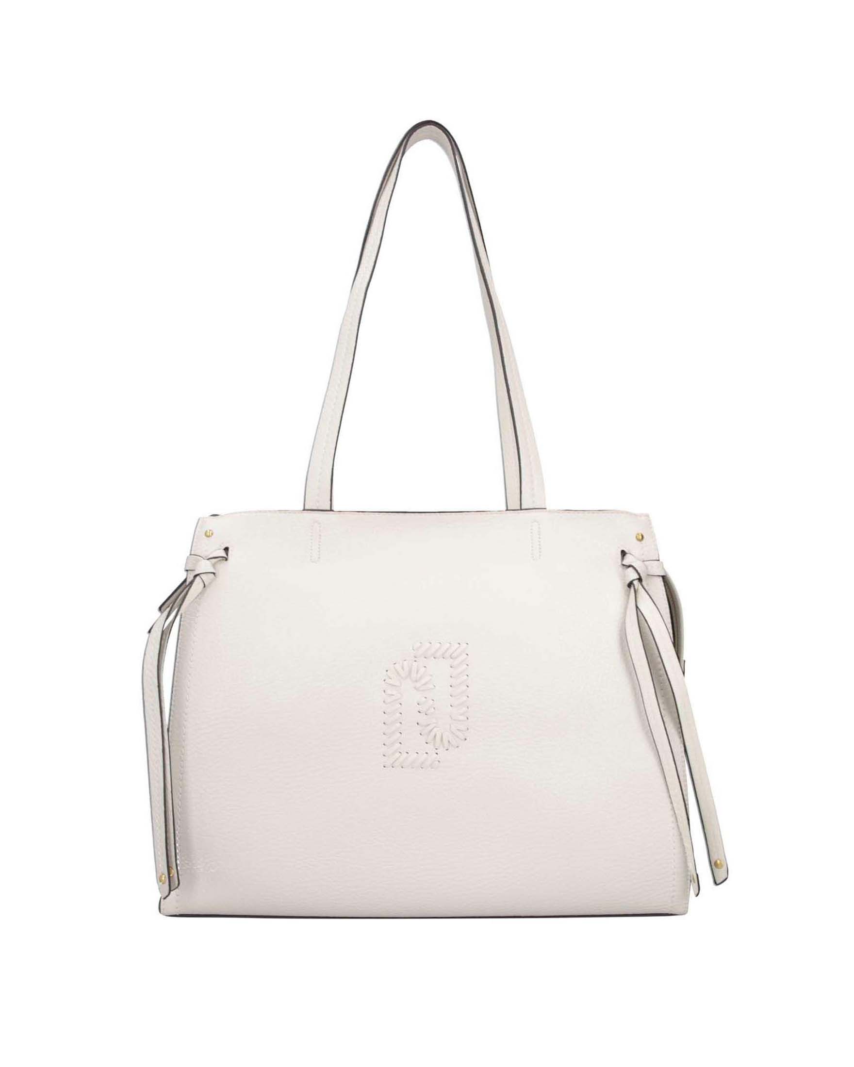 Borsa Liu Jo Accessories bianca in similpelle con logo ricamato sul fronte