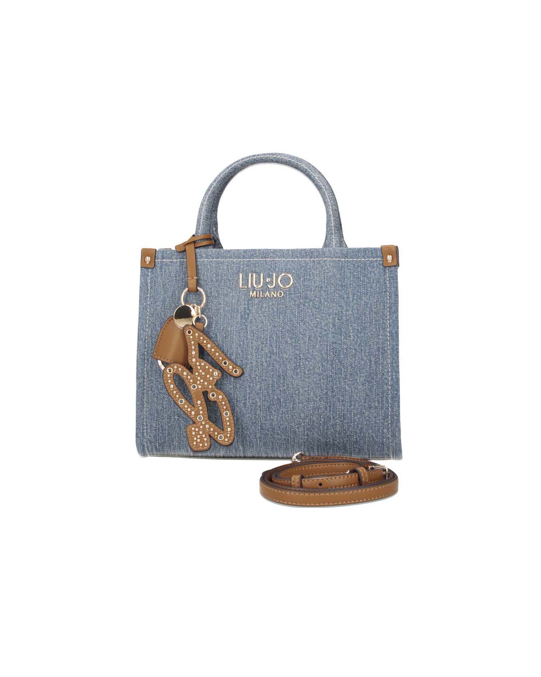 Borsa Liu Jo Accessories in denim di cotone con logo frontale e charm decorativo