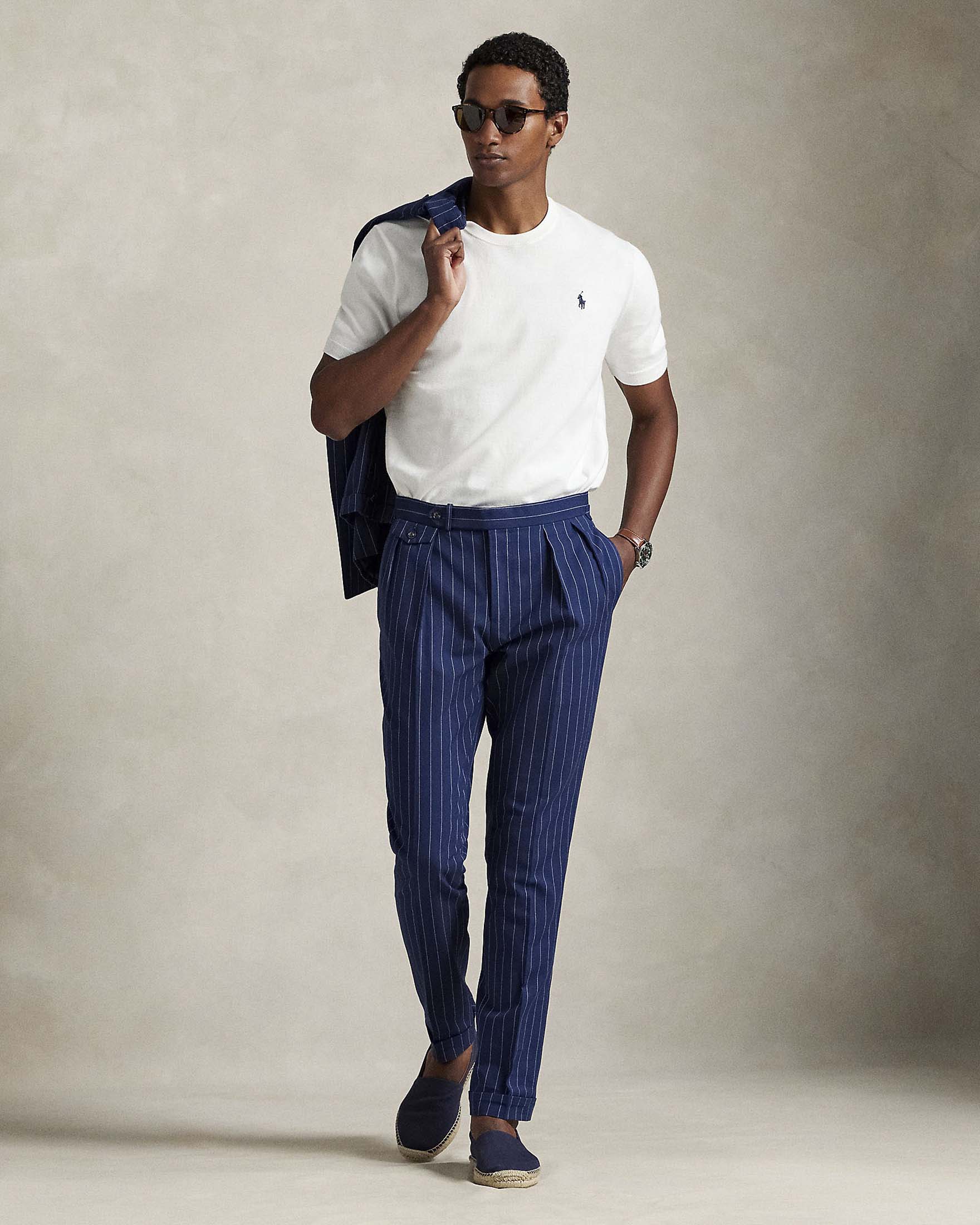 Maglia a mezza manica bianca girocollo Polo in puro cotone regular-fit